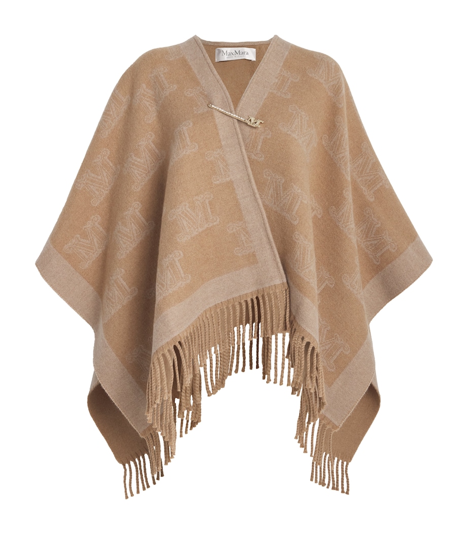 Virgin Wool Poncho CAMEL Image 1