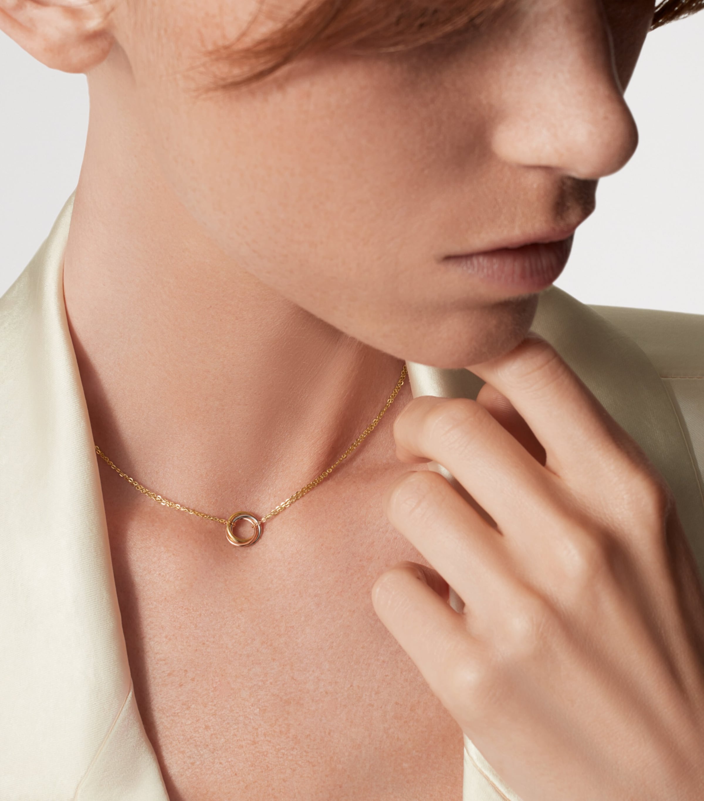 Mini Mixed Gold Trinity Necklace MIXED GOLD Image 2