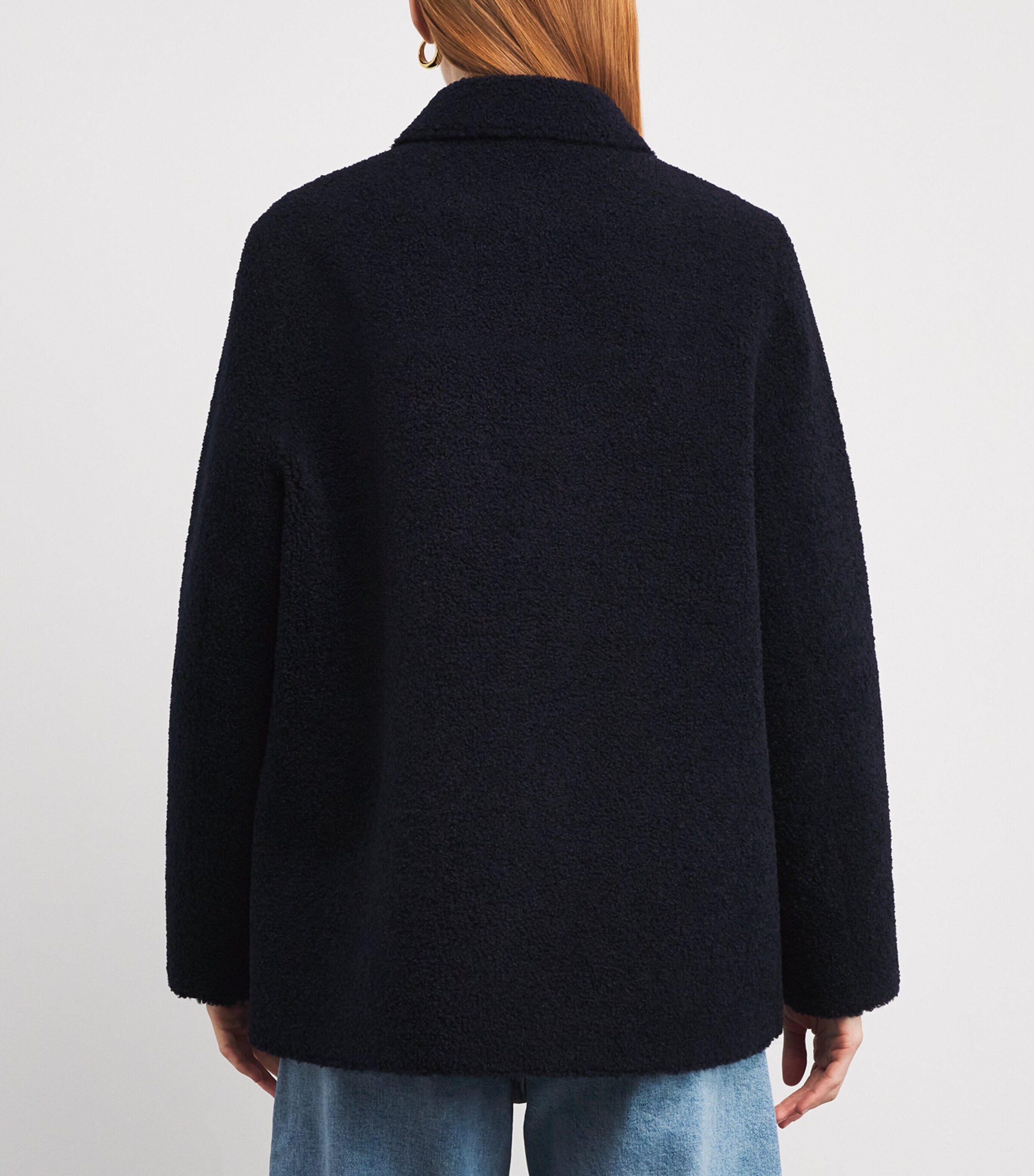 Faux Shearling Reversible Jacket NAVY Image 4