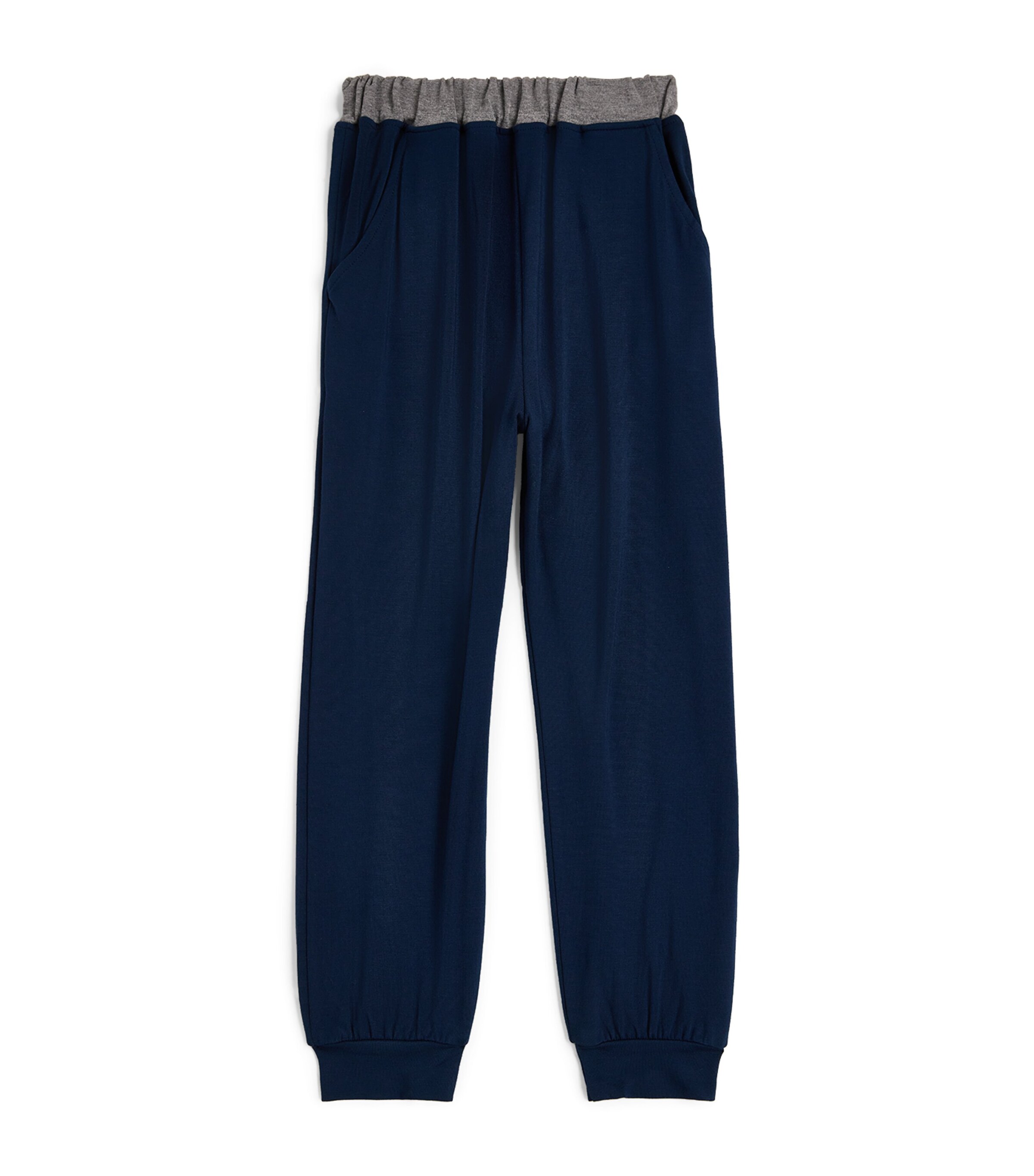 Homebody Kids Cuffed Lounge Trousers (4-16 Years) Navy Md Grey Image 1
