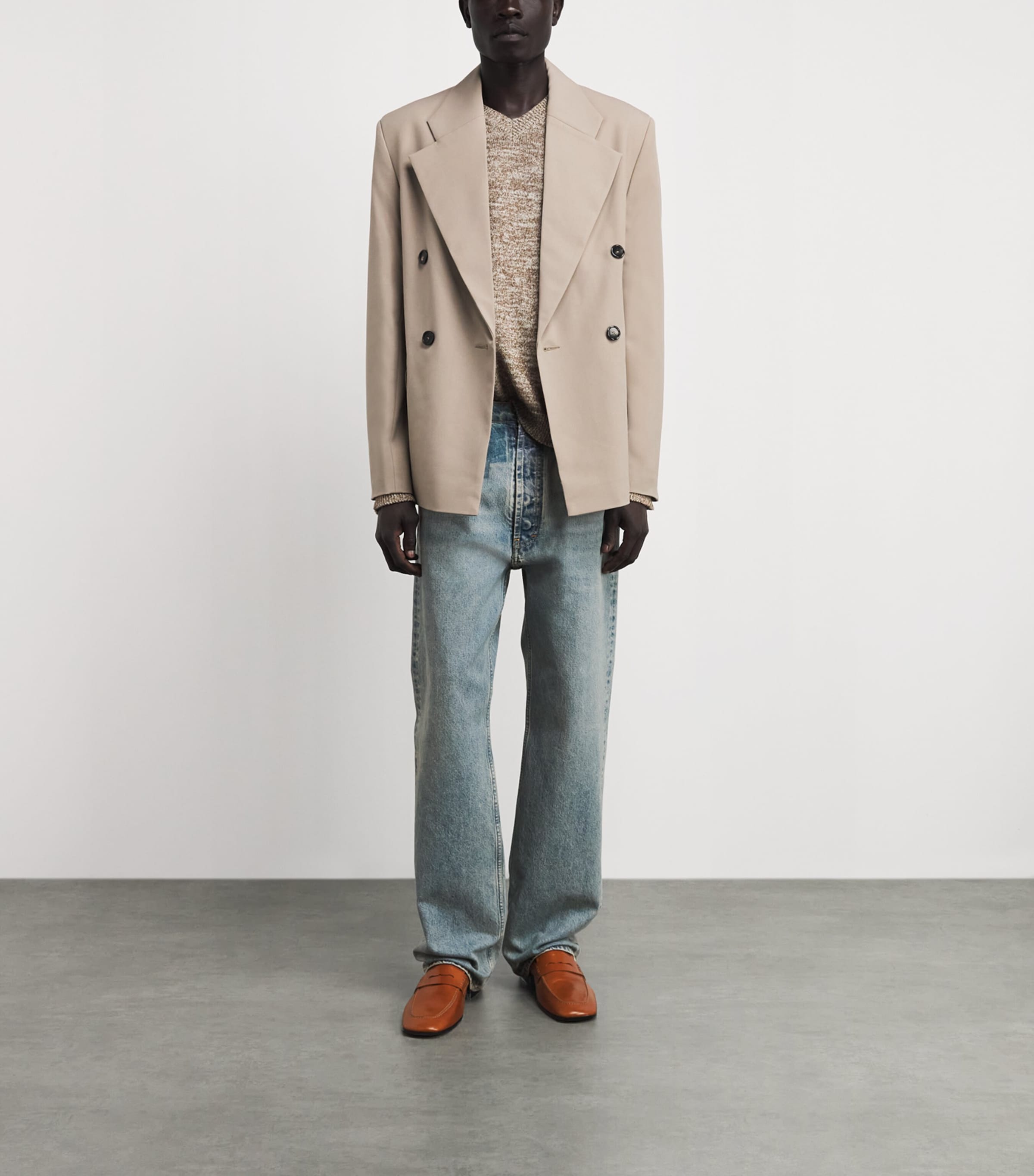 Maison Margiela Mens Wide-Leg Jeans Ice Blue Image 2