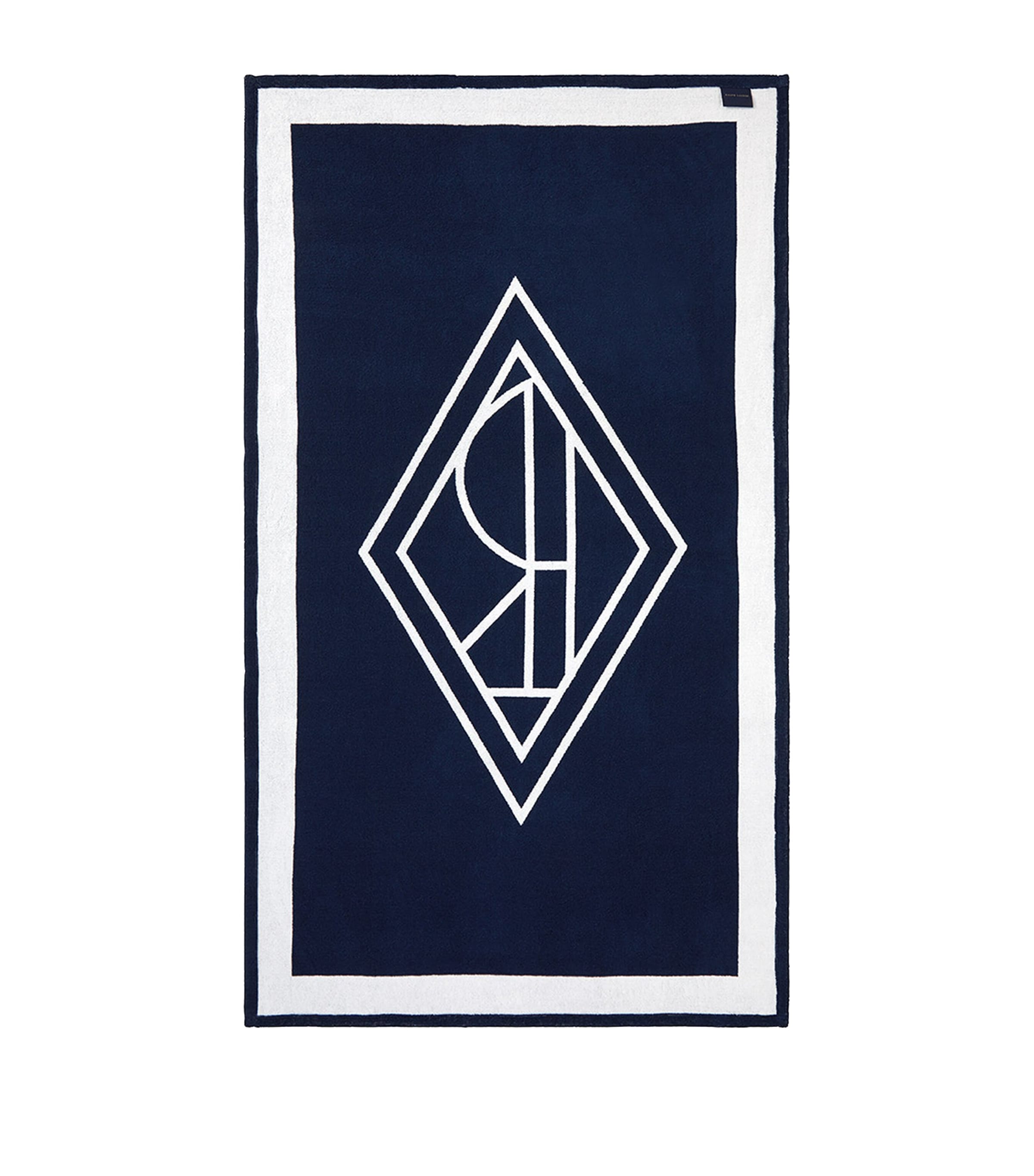 Blair Beach Towel (100cm x 170cm) WHITE NAVY Image 2