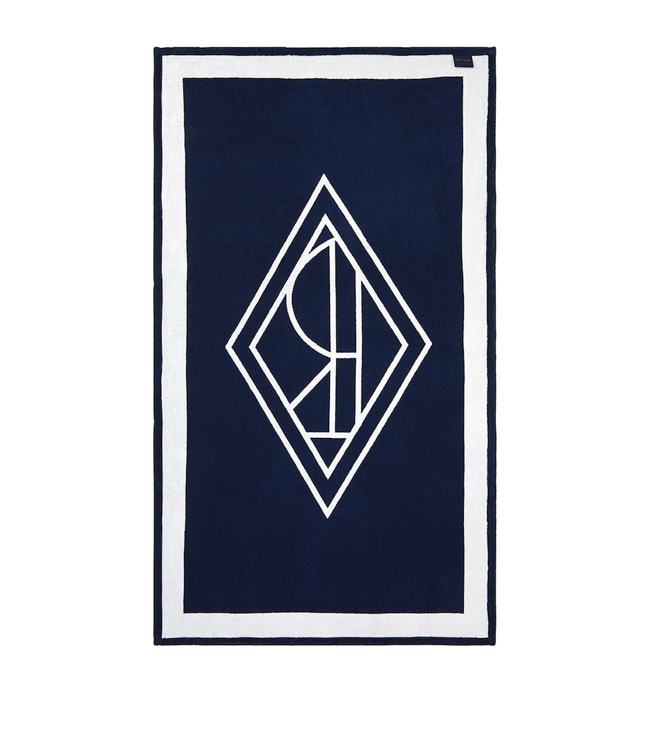 Blair Beach Towel (100cm x 170cm) WHITE NAVY Image 2