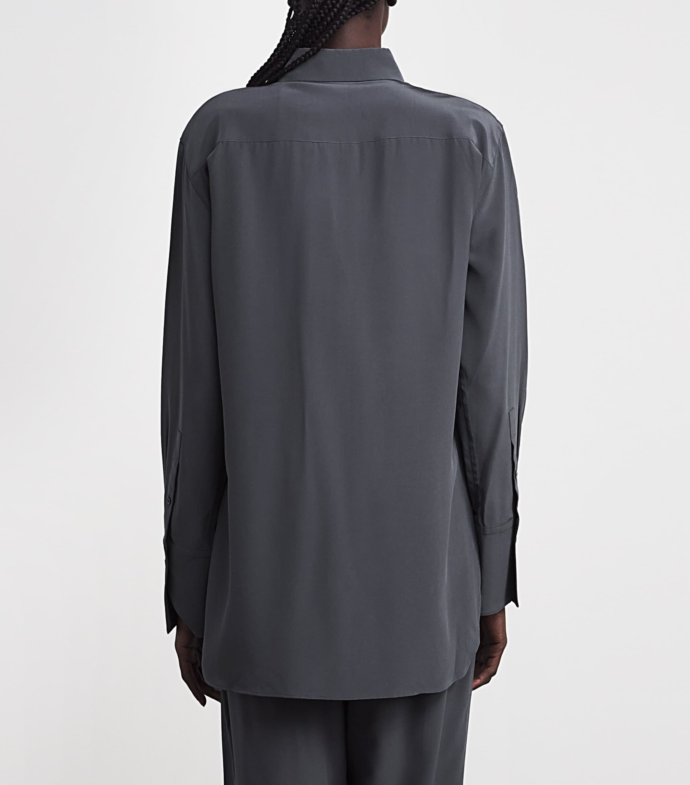 Silk Crepe de Chine Joe Blouse SMOKE Image 4