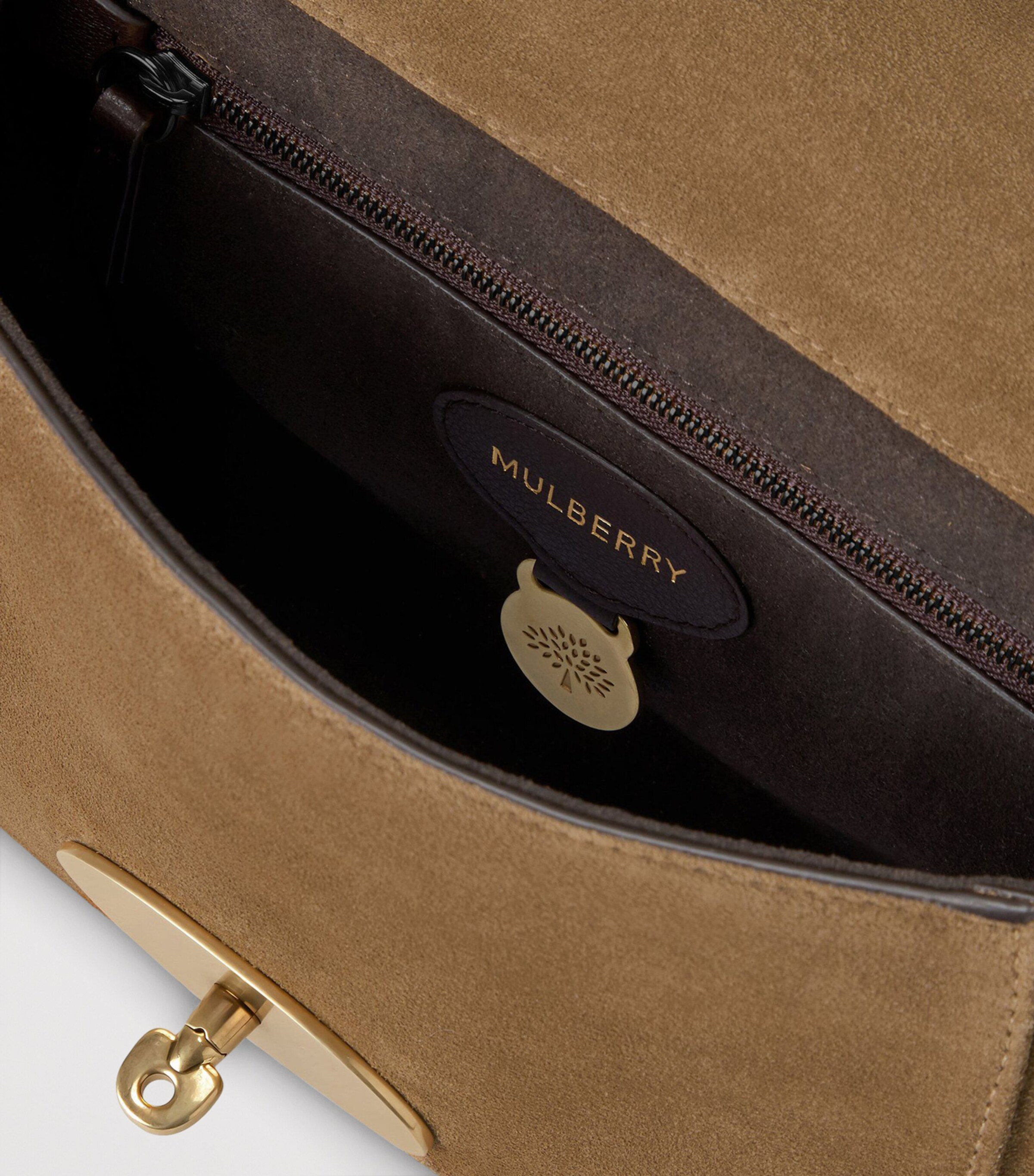 Mulberry Suede Lily Shoulder Bag Salcombe Sand Image 5