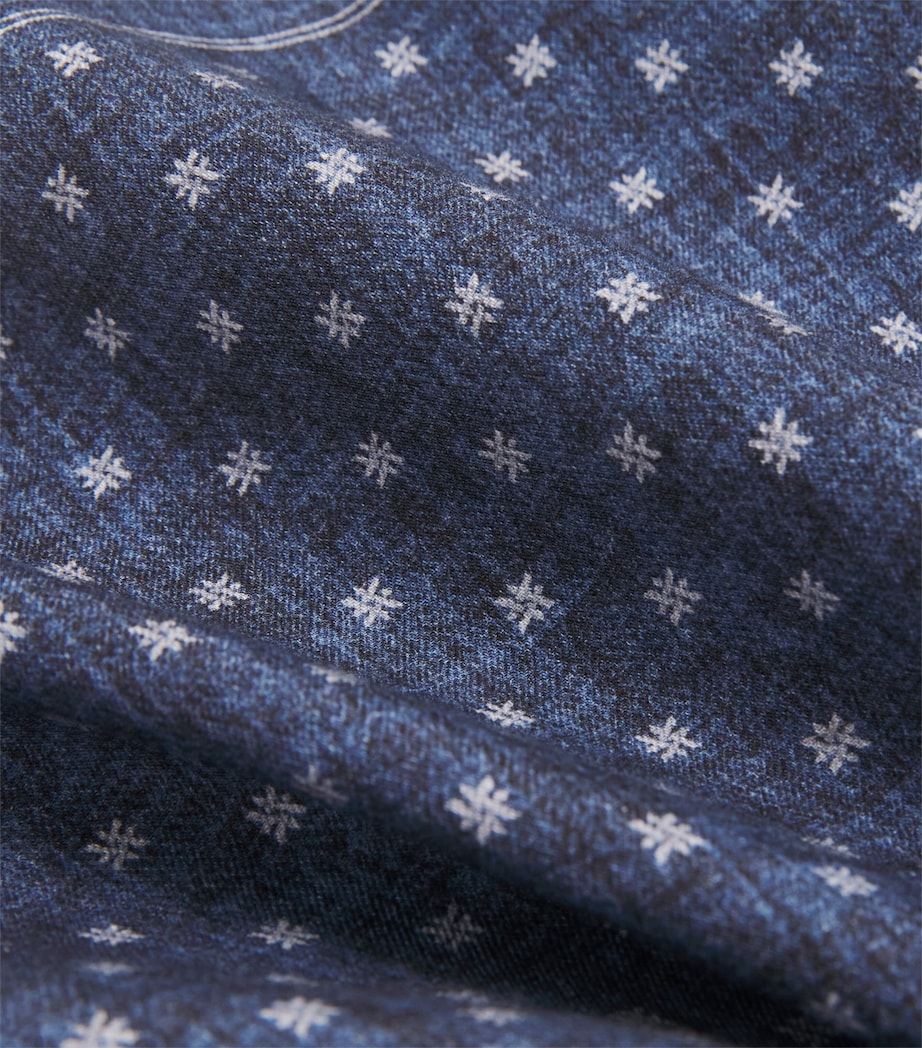 Eleventy Cotton-Wool Pocket Square Royal Image 3