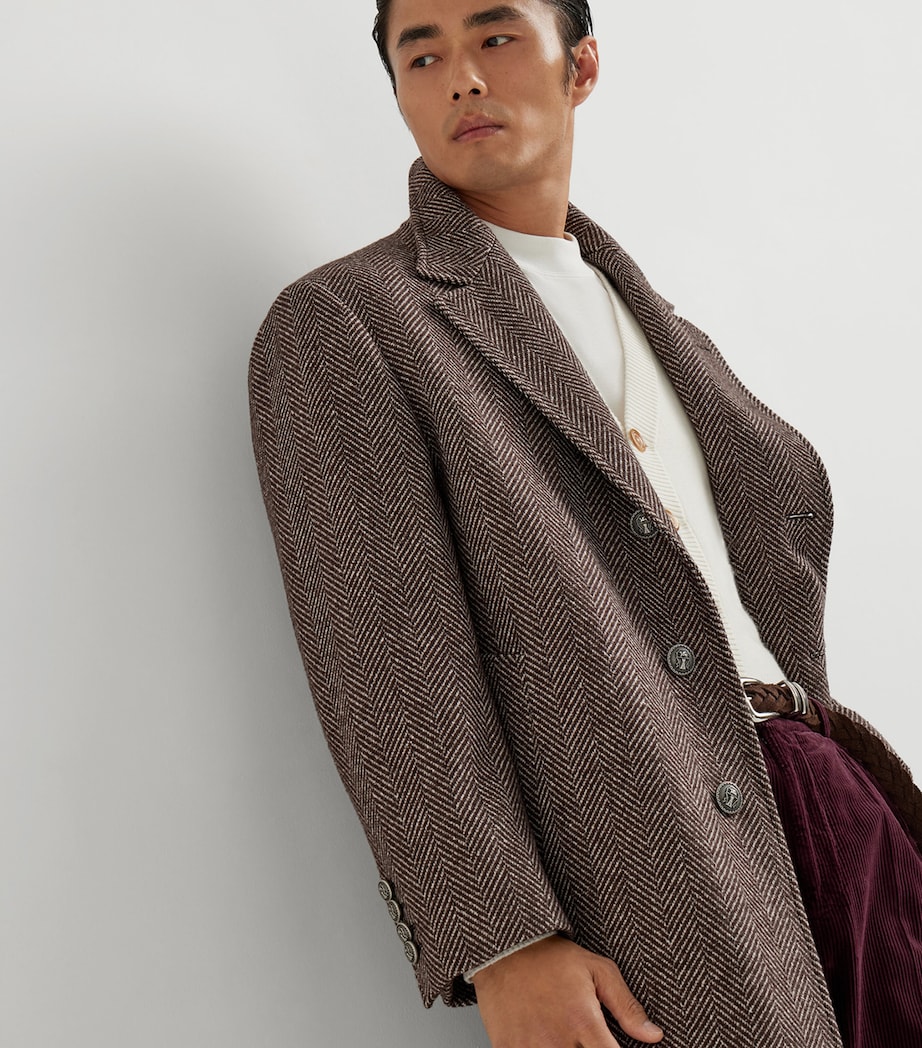 Cashmere-Silk Chevron Overcoat C110 Image 5