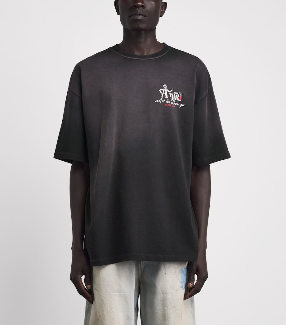 AMIRI Mens Cotton Studio T-Shirt Black Image 4