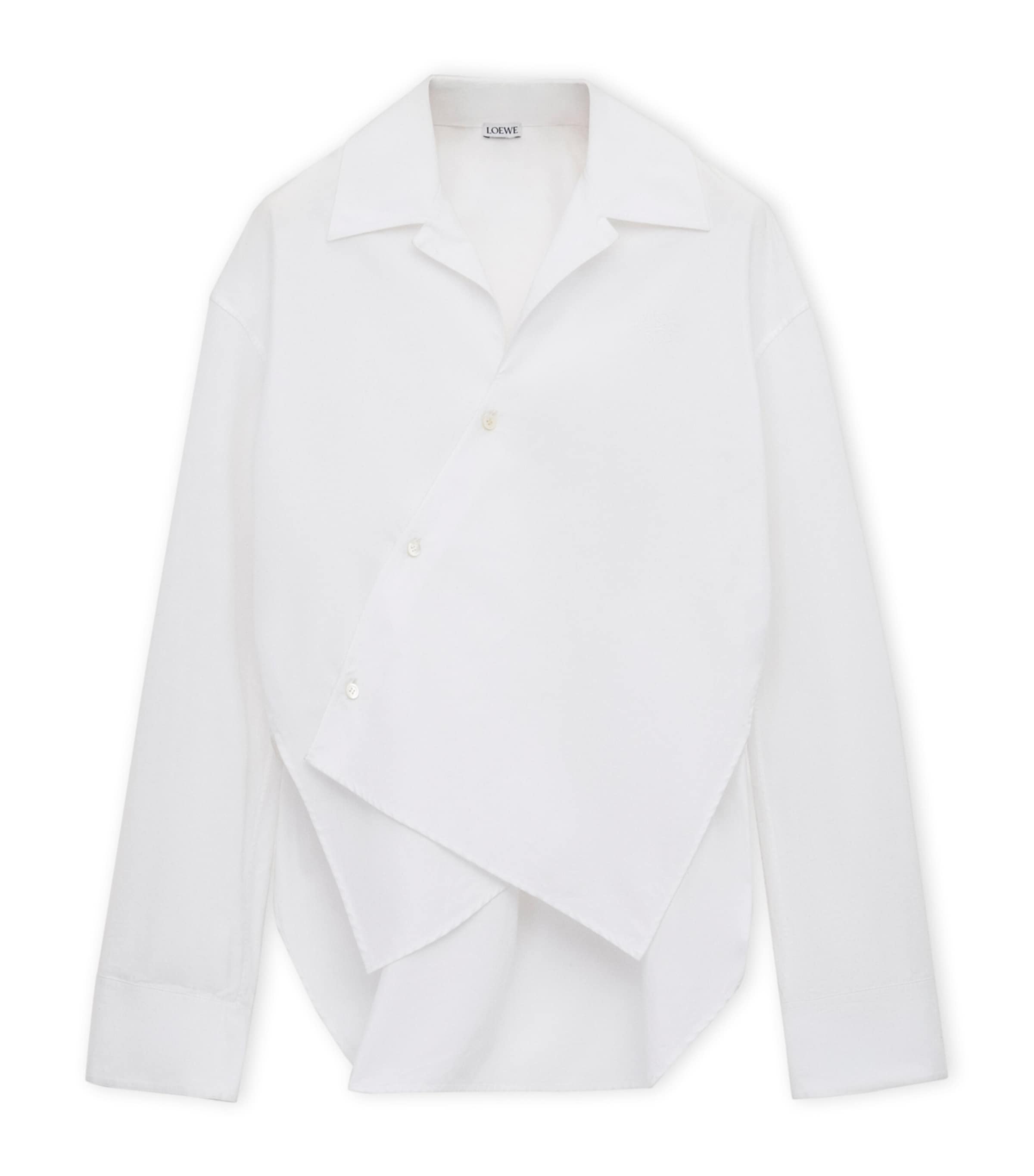 Cotton-Blend Asymmetric Shirt WHITE Image 1