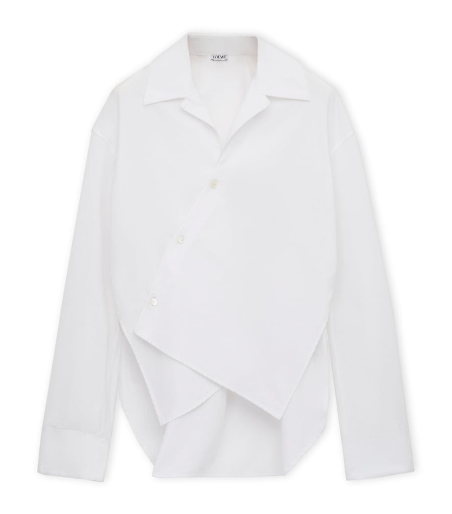 Cotton-Blend Asymmetric Shirt WHITE Image 1