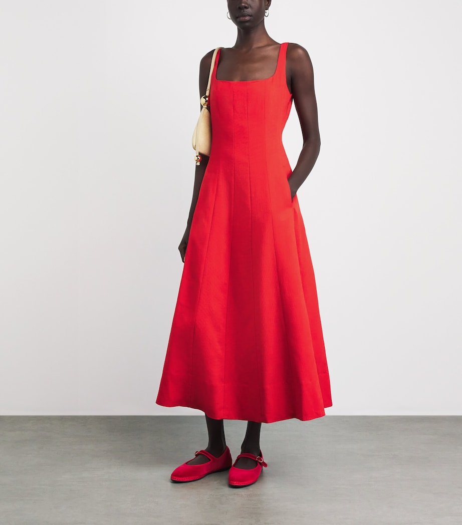 ME+EM Womens Crepe Contour Maxi Dress Lipstick Red Image 2