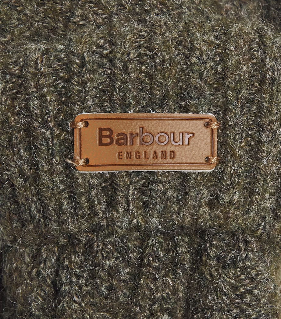 Barbour Knitted Elsdon Mittens Olive Image 2