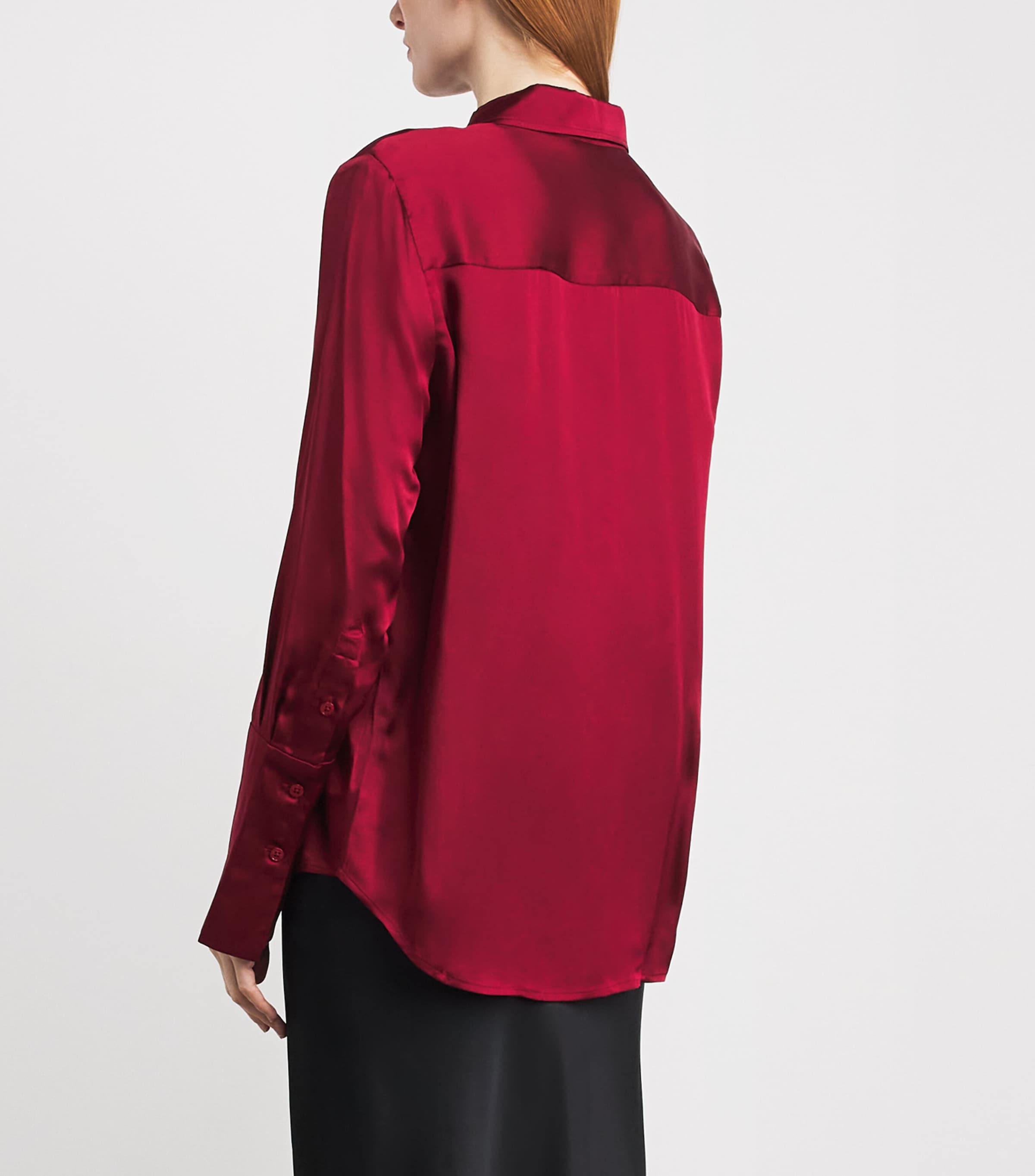 Silk-Blend Amanda Shirt BURGUNDY Image 4