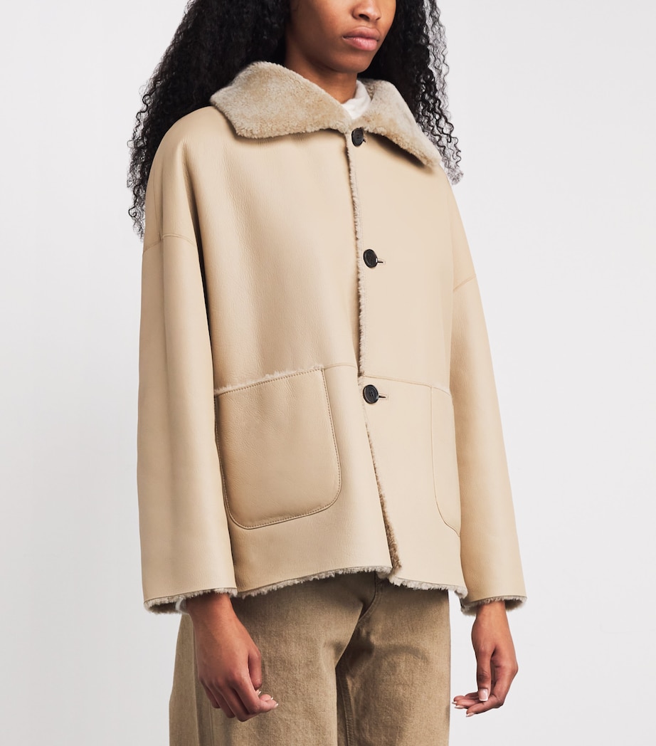 Arma Womens Shearling Isabella Coat Sand Image 6