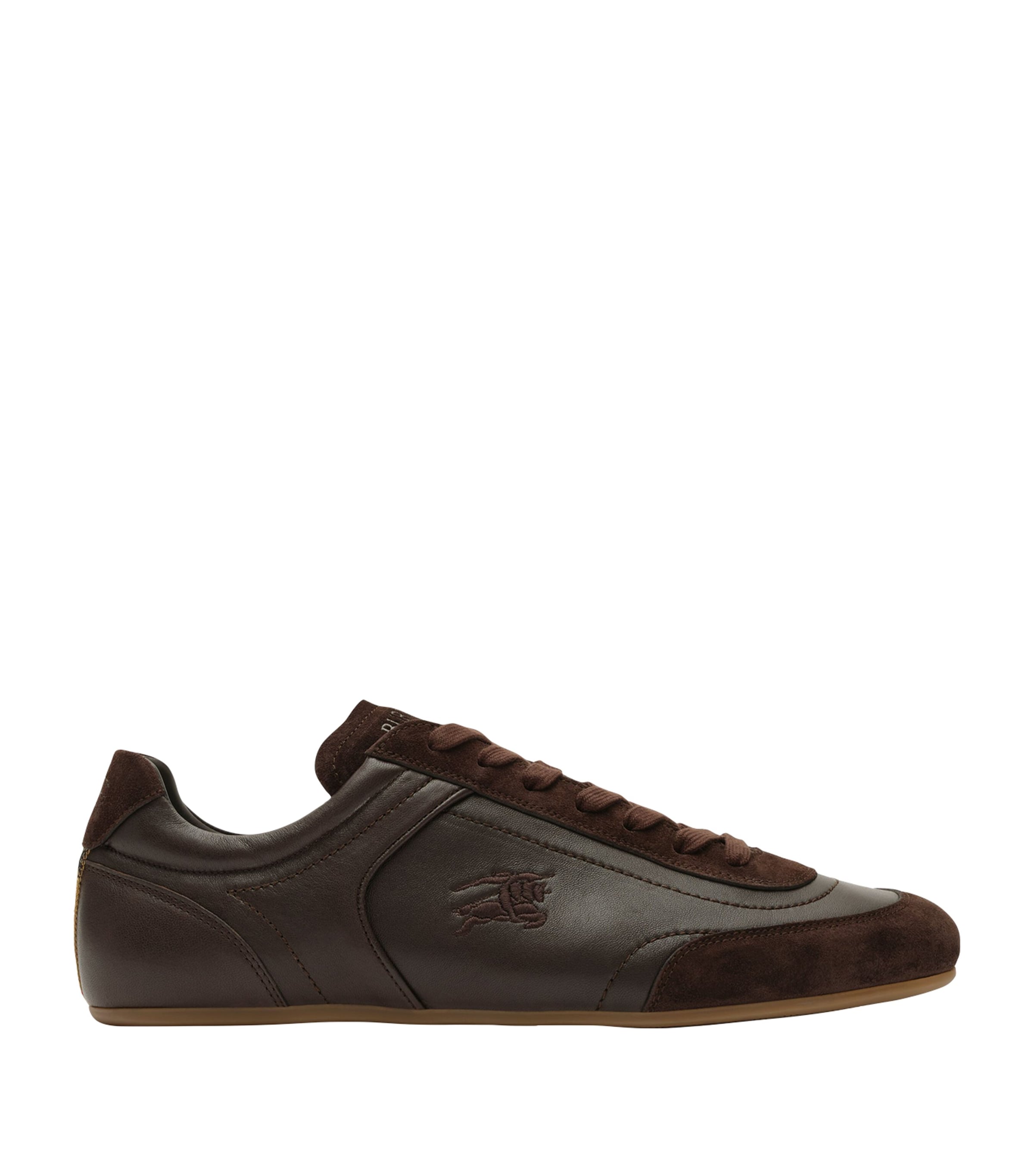 Burberry Leather Knight Runner Sneakers Moorhen Brown Image 1