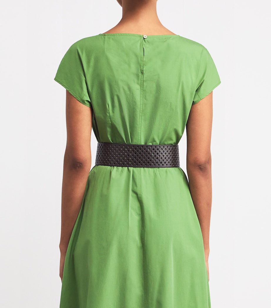 Leather Perforated Belt DARK BROWN Image 5