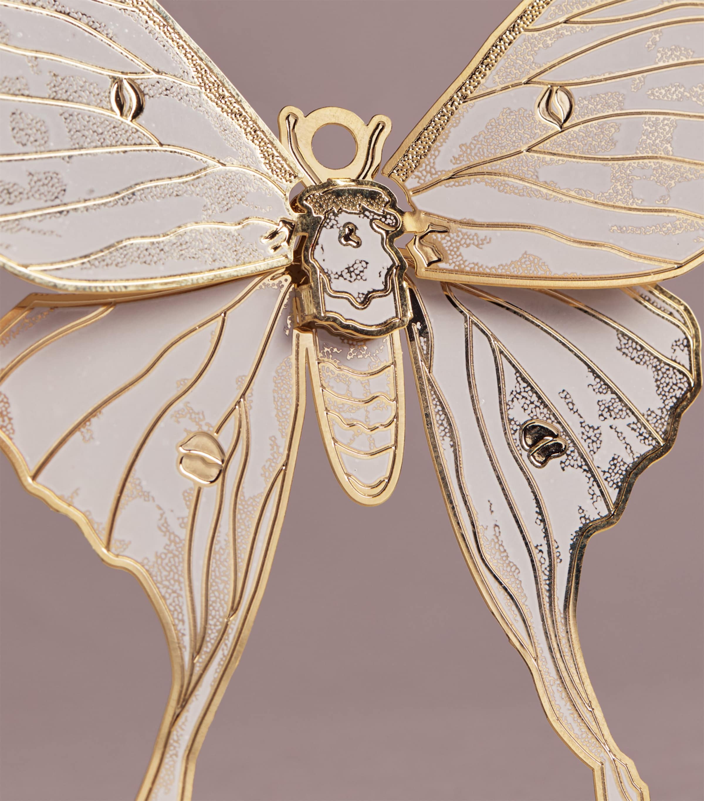 The London Christmas Company Gold-Plated Butterfly Tree Decoration Gold, White Image 2