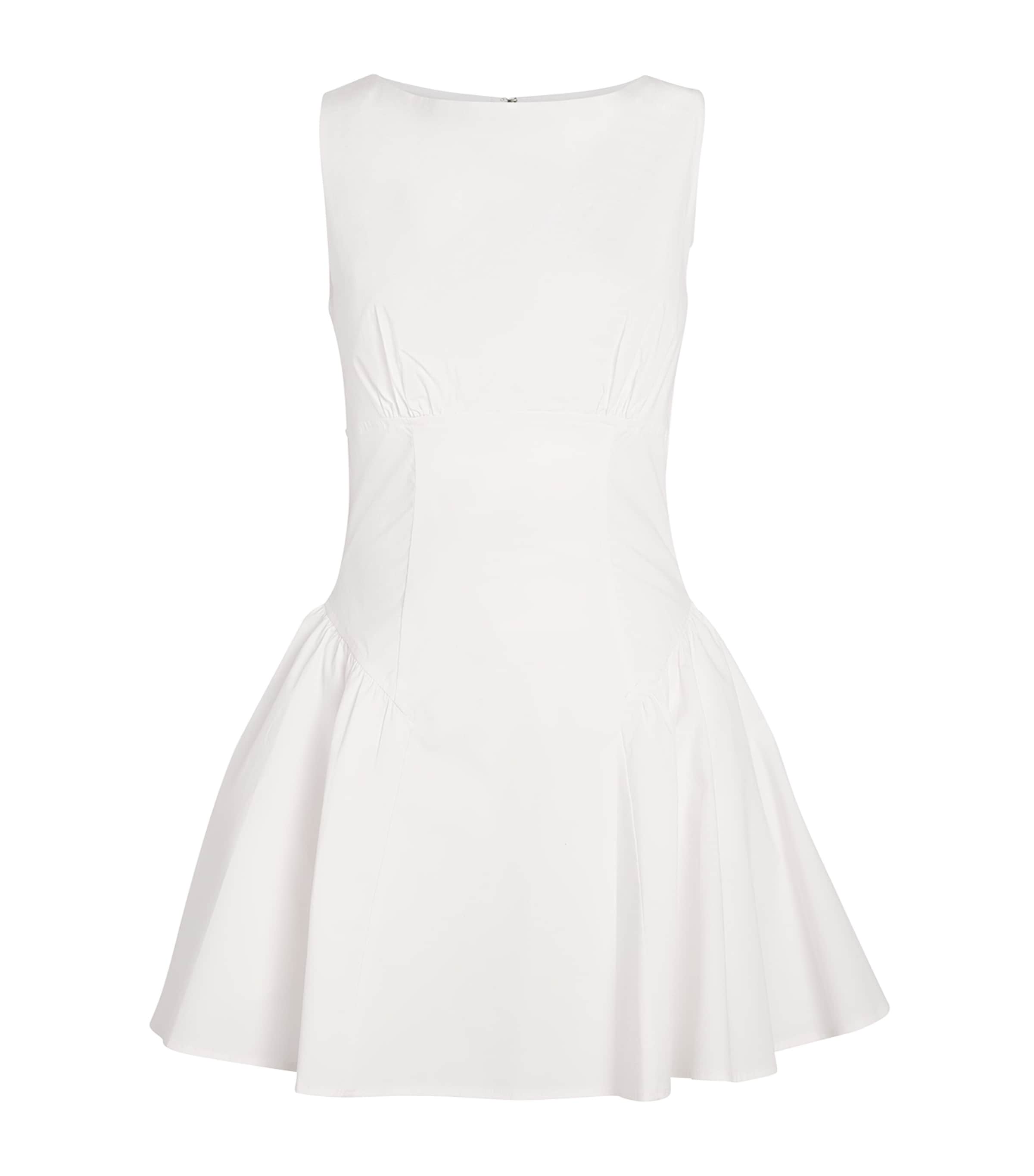 STAUD Womens Cotton-Blend Gwen Mini Dress Wht White Image 1