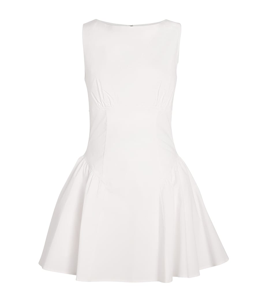 STAUD Womens Cotton-Blend Gwen Mini Dress Wht White Image 1