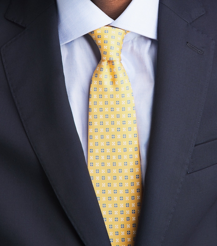 E. Marinella Yellow Silk Geometric Tie | Harrods US