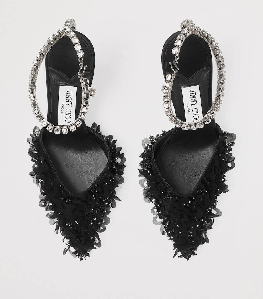 Saeda 100 Satin Embellished Heeled Sandals BLACK/CRYSTAL Image 3