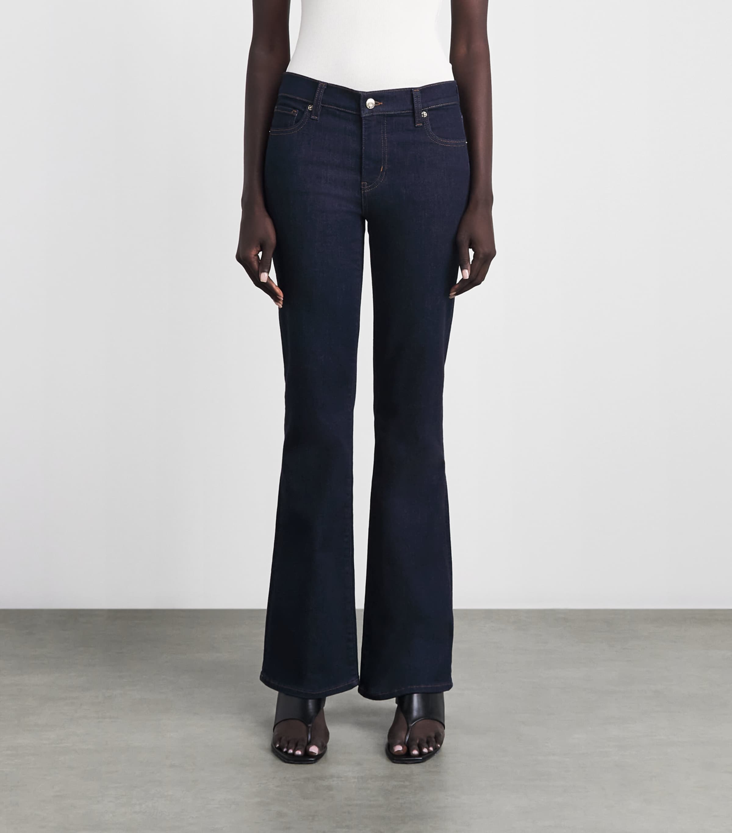 FRAME Womens The Rodeo Low-Rise Bootcut Jeans Rinse Image 4