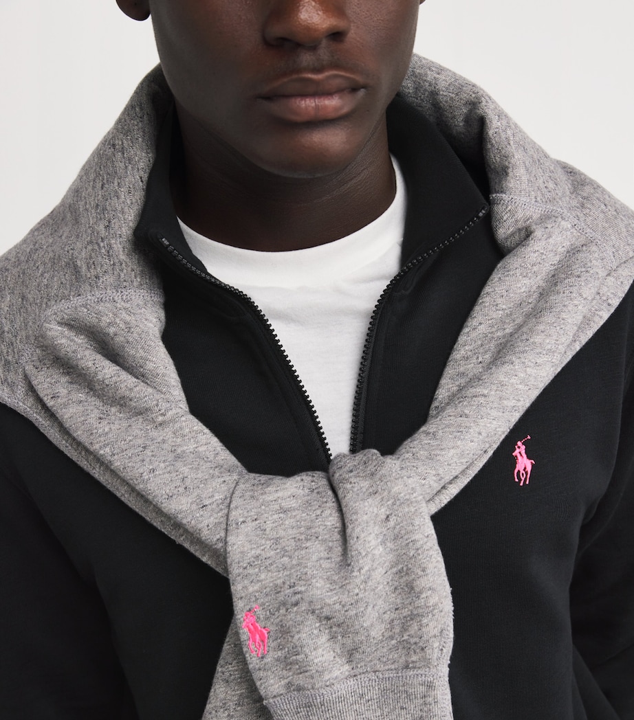 Cotton Quarter-Zip Sweatshirt POLO BLACK Image 6