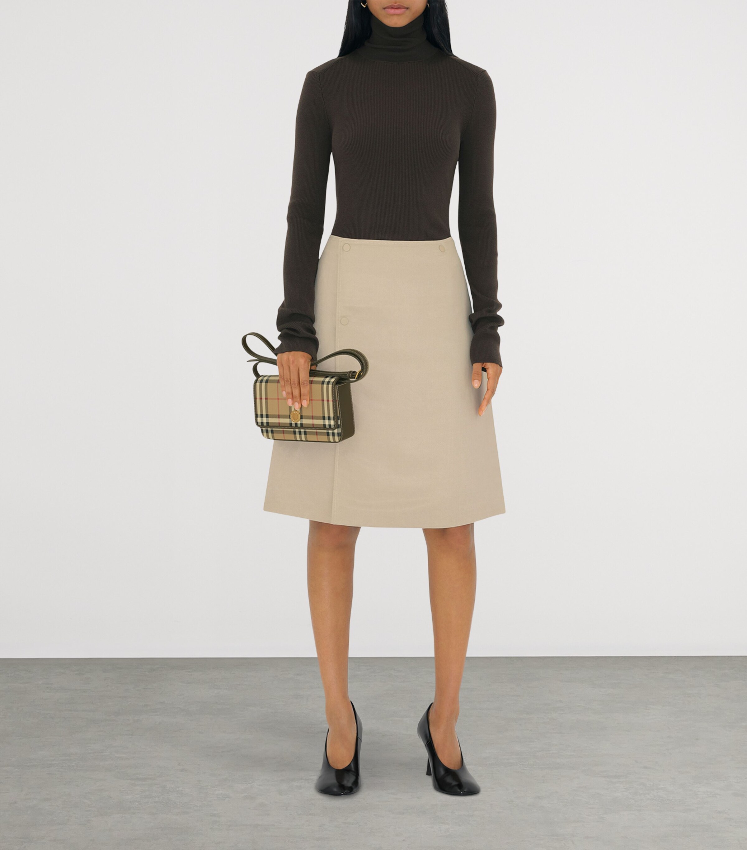 Burberry Check Hampshire Cross-Body Bag Archive Beige/ Milit Image 4