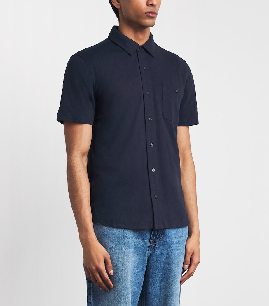 PAIGE Mens Cotton Carillo Polo Shirt Deep Anchor Image 4