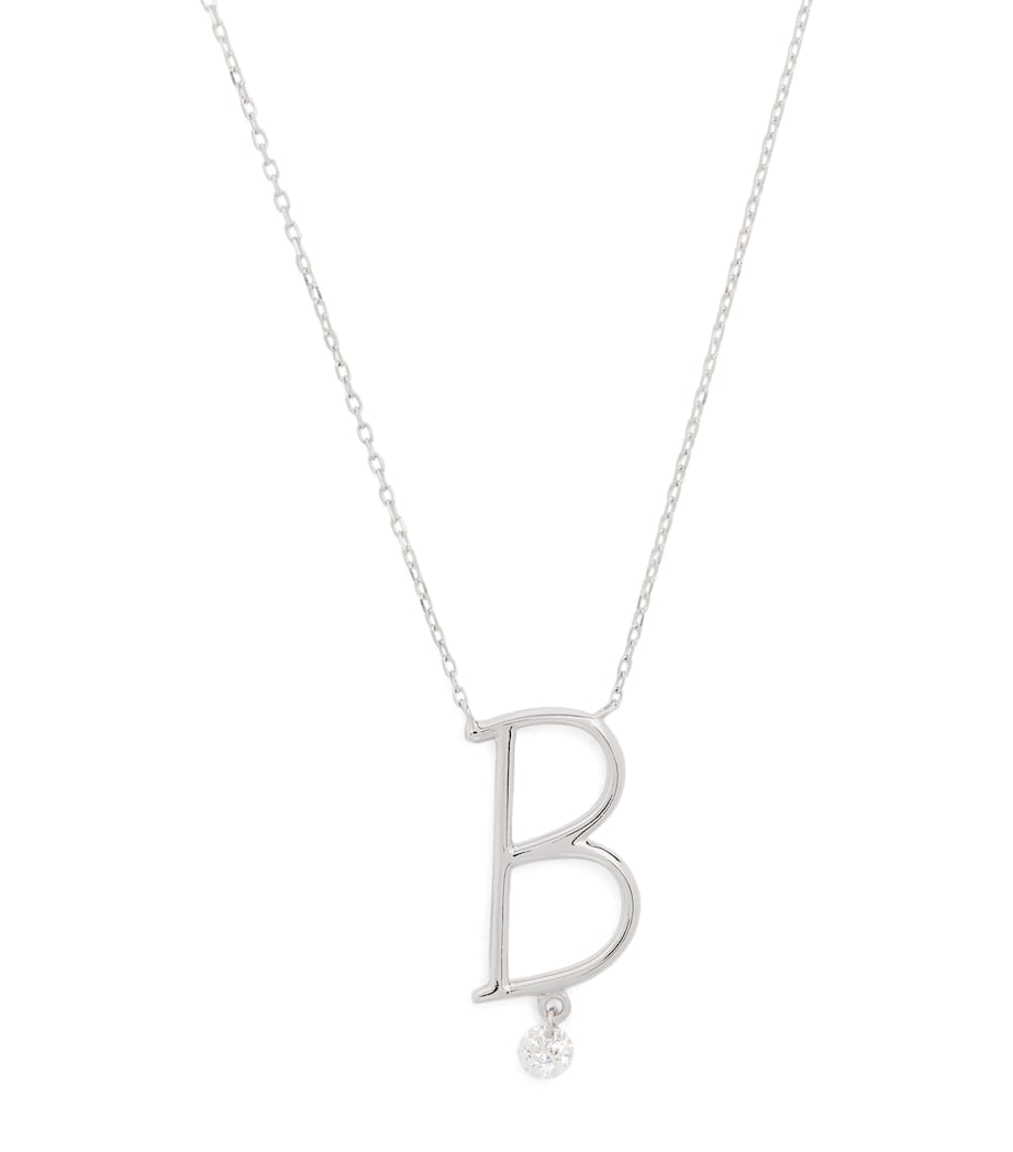 White Gold and Diamond Alphabet Necklace WHITE GOLD Image 1