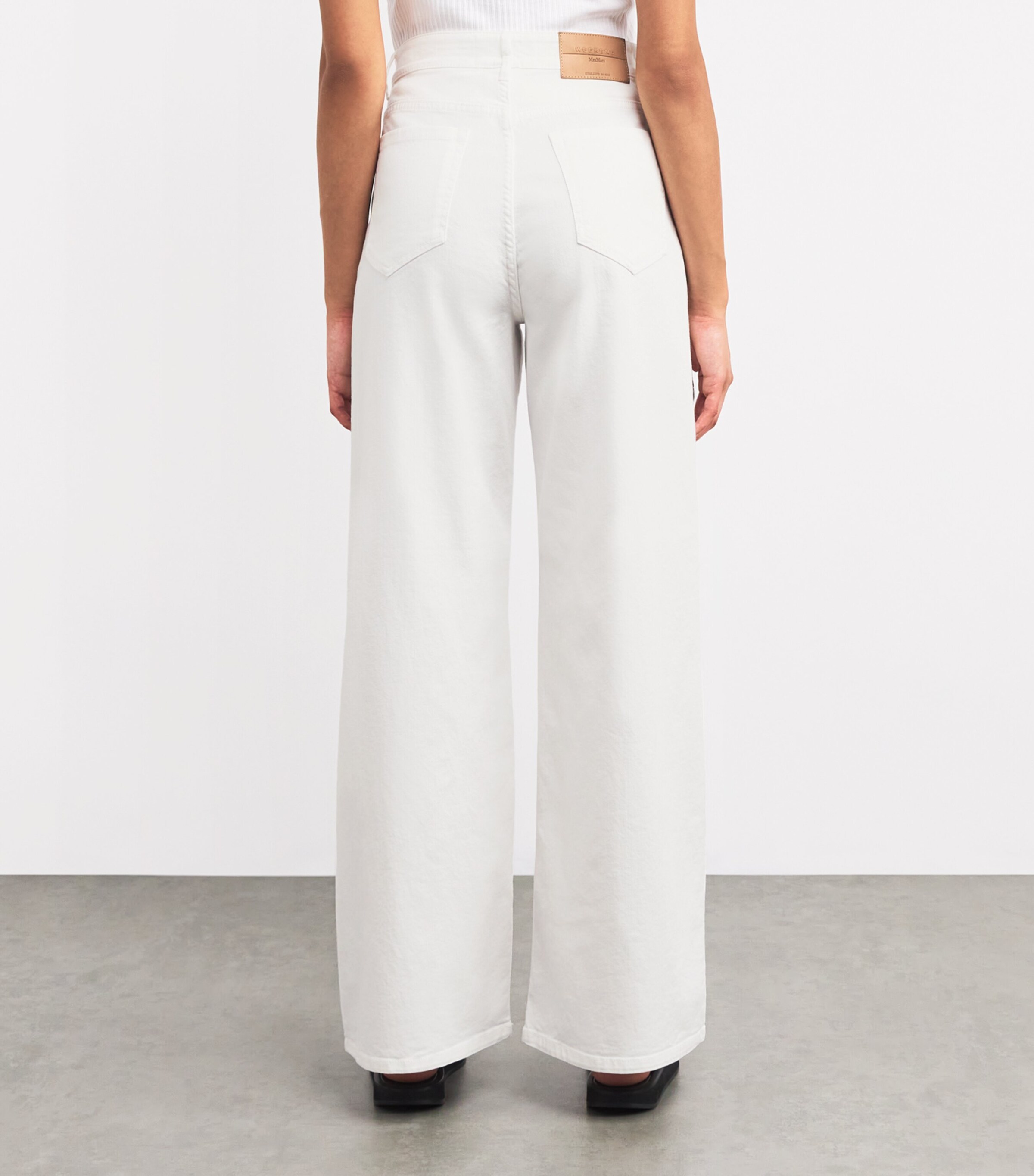 Weekend Max Mara Womens Wide-Leg Jeans White Image 4