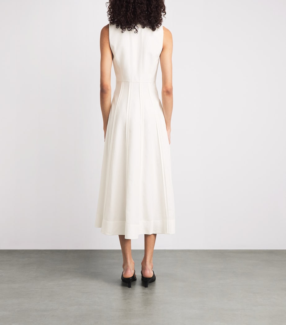 Róhe Womens Cotton Poplin Sculptural Midi Dress Optic White Image 4