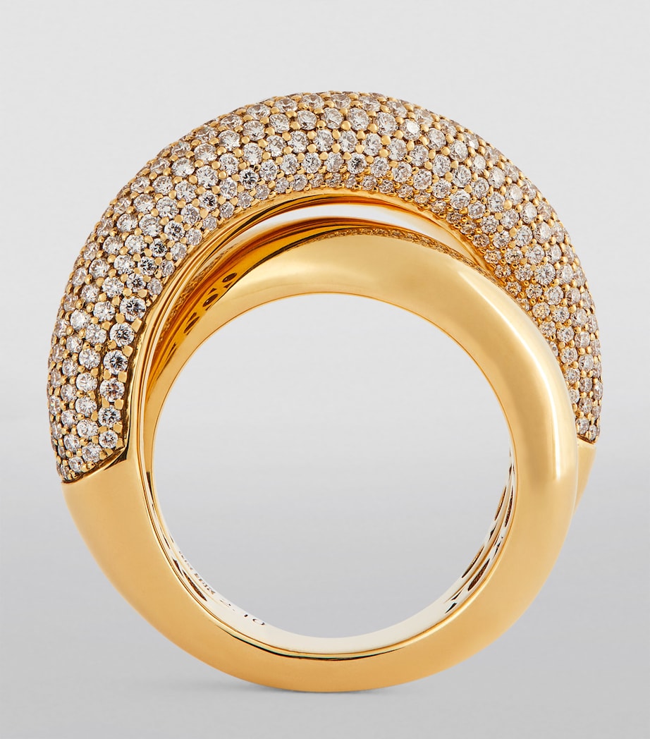 Yellow Gold and Diamond Loop Ring (Size 56) YELLOW GOLD Image 3