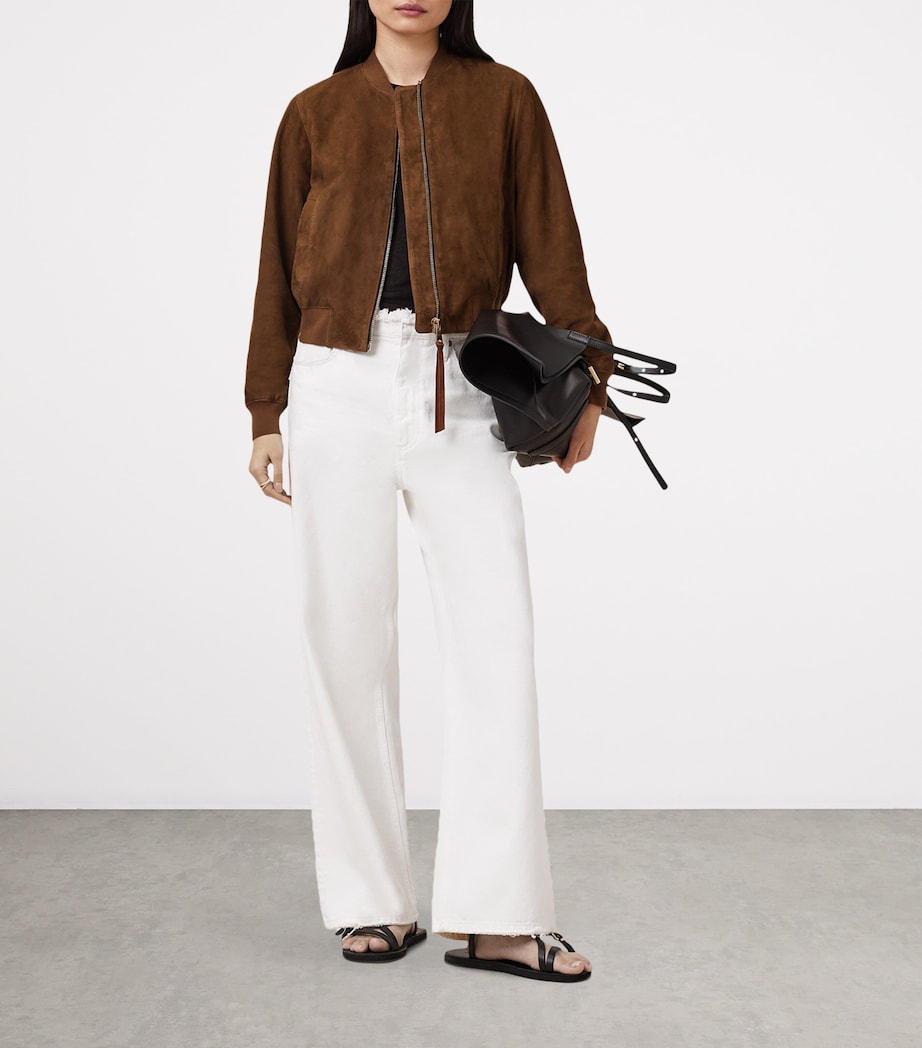 Suede Orten Bomber Jacket COGNAC BROWN Image 3