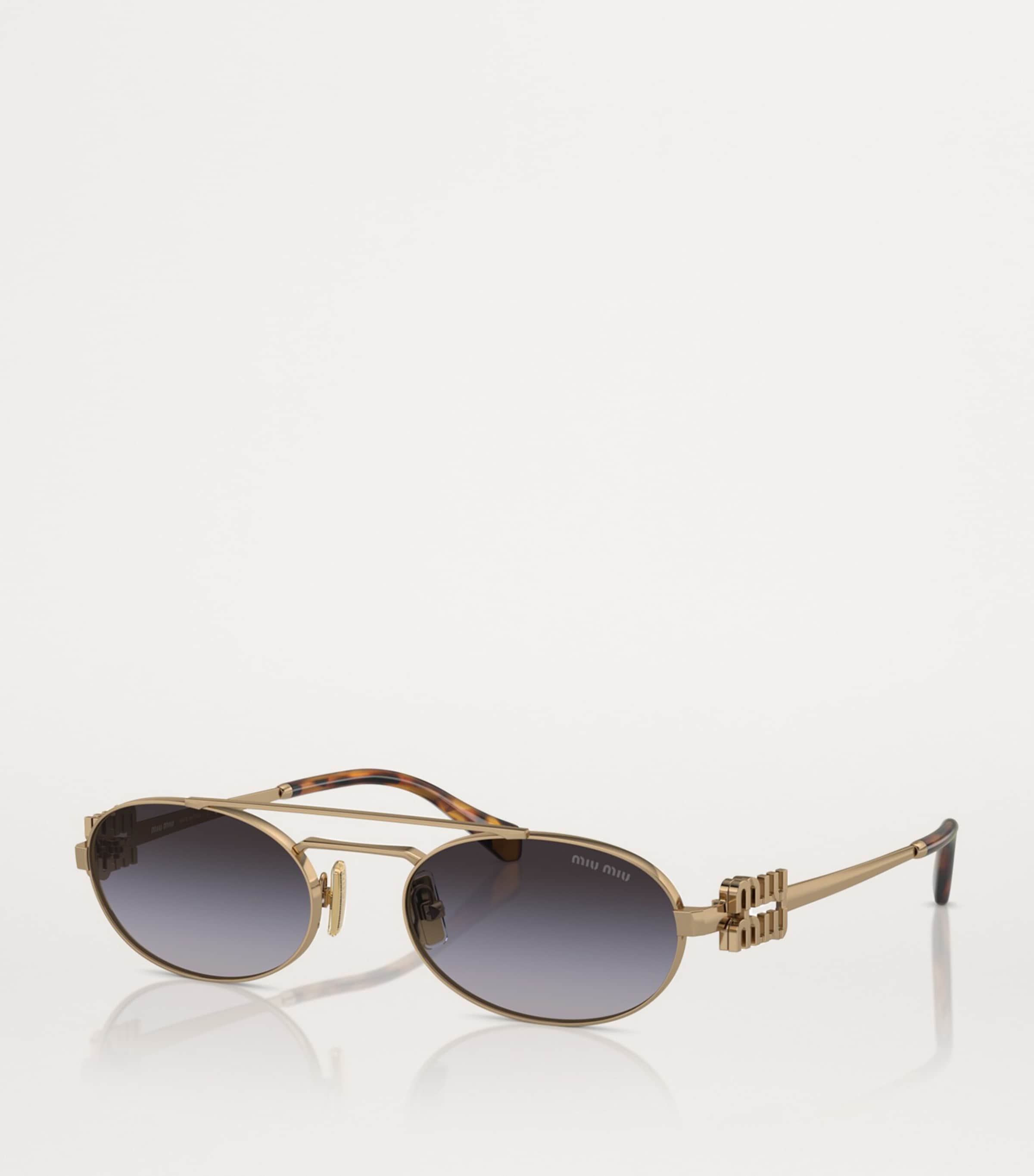 小物 miumiu oval sunglasses made in italy Miu Miu Gold Injected Oval Sunglasses | Harrods UK