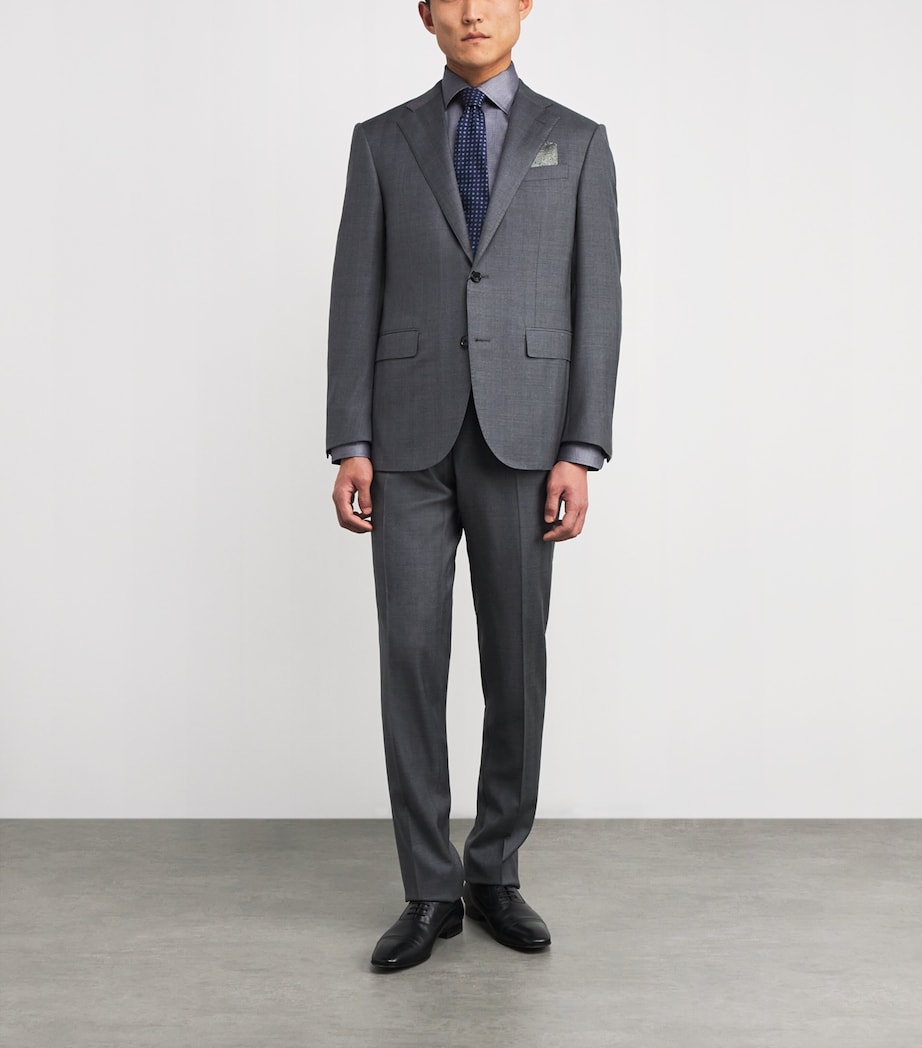 Cotton Twill Puppytooth Slim Shirt 28 NAVY BLUE Image 2