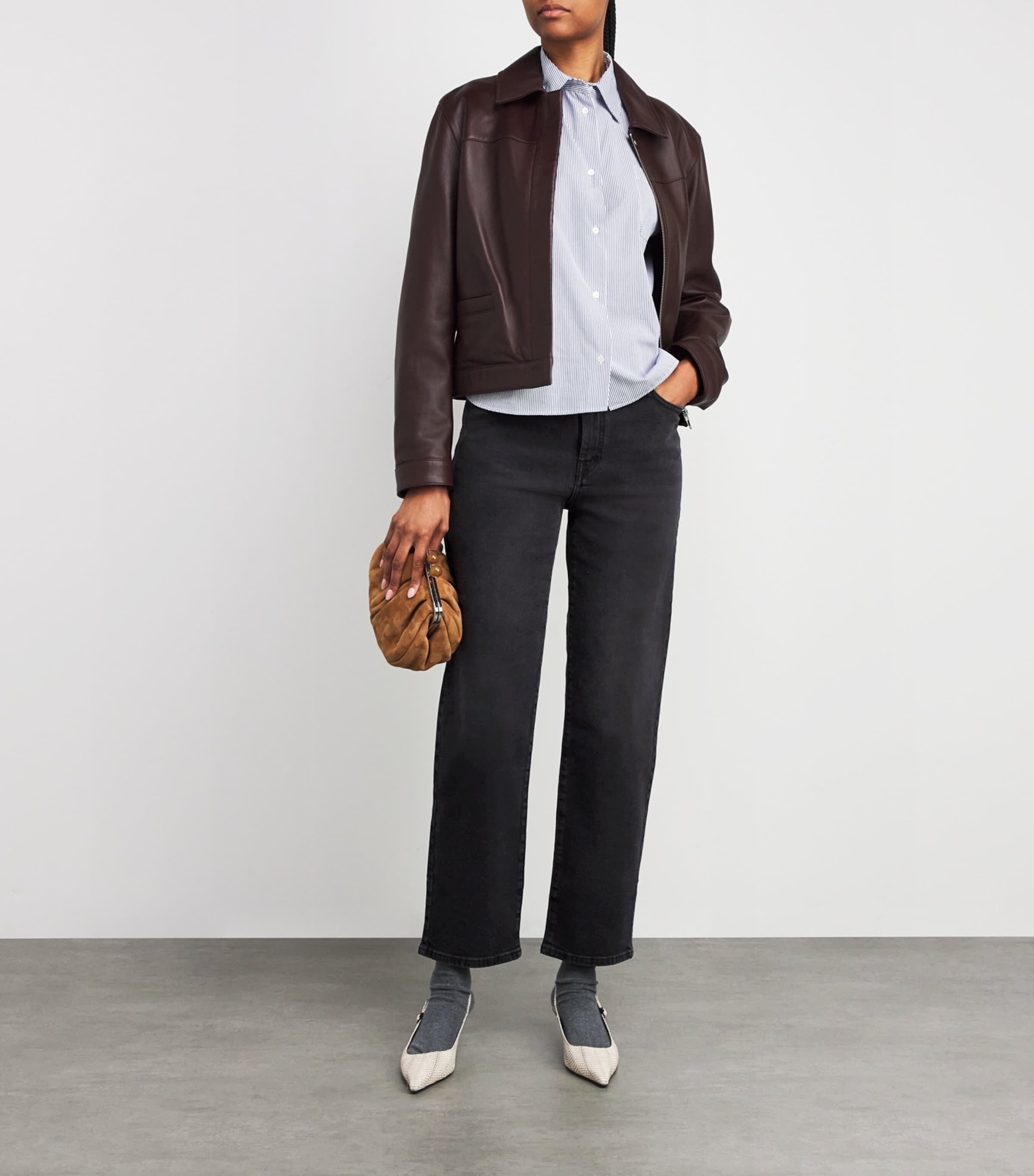 High-Rise Straight Jeans BLACK Image 2