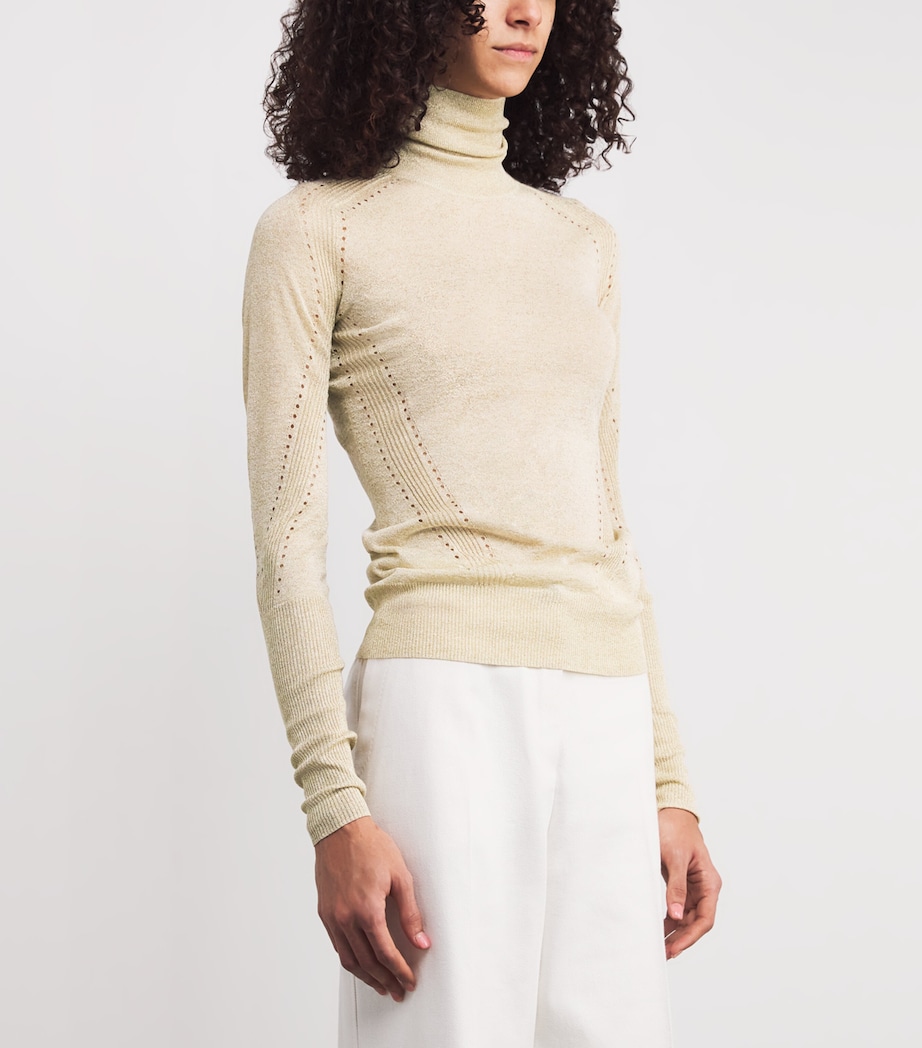 Metallic Lurex Leblanc Sweater GILT Image 3