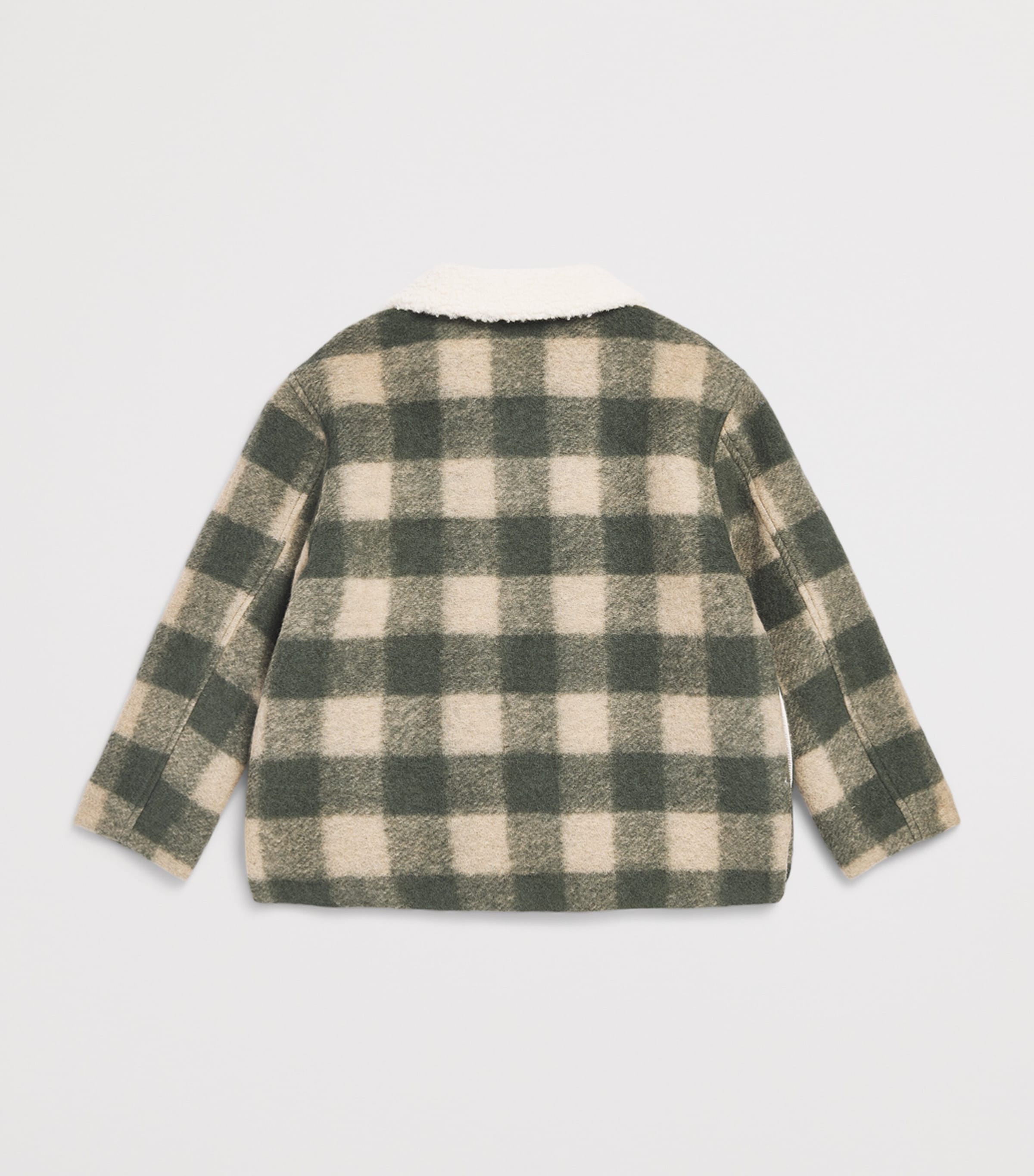 Emporio Armani Kids Virgin Wool-Blend Check Jacket (5-16 Years) Cl Ivy/irish Crm Image 2