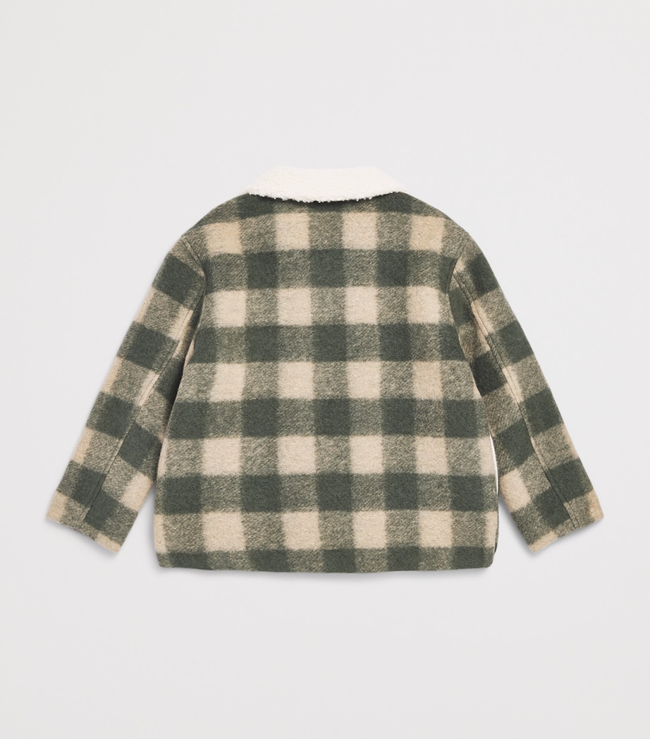 Emporio Armani Kids Virgin Wool-Blend Check Jacket (5-16 Years) Cl Ivy/irish Crm Image 2