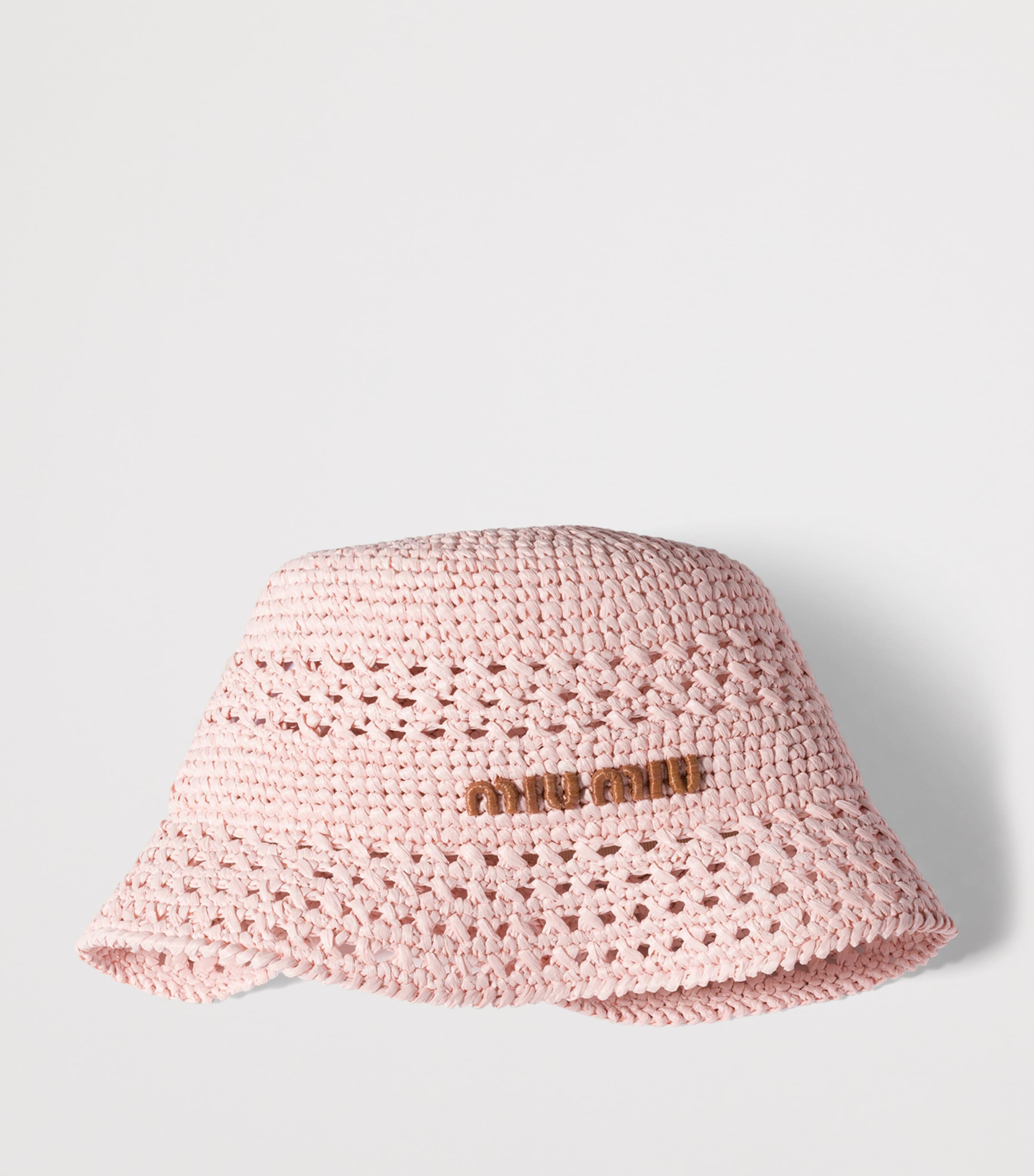 Miu Miu Woven Logo Bucket Hat Powder Image 2