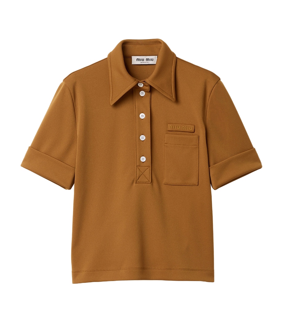 Miu Miu Womens Technical Jersey Polo Shirt Image 1