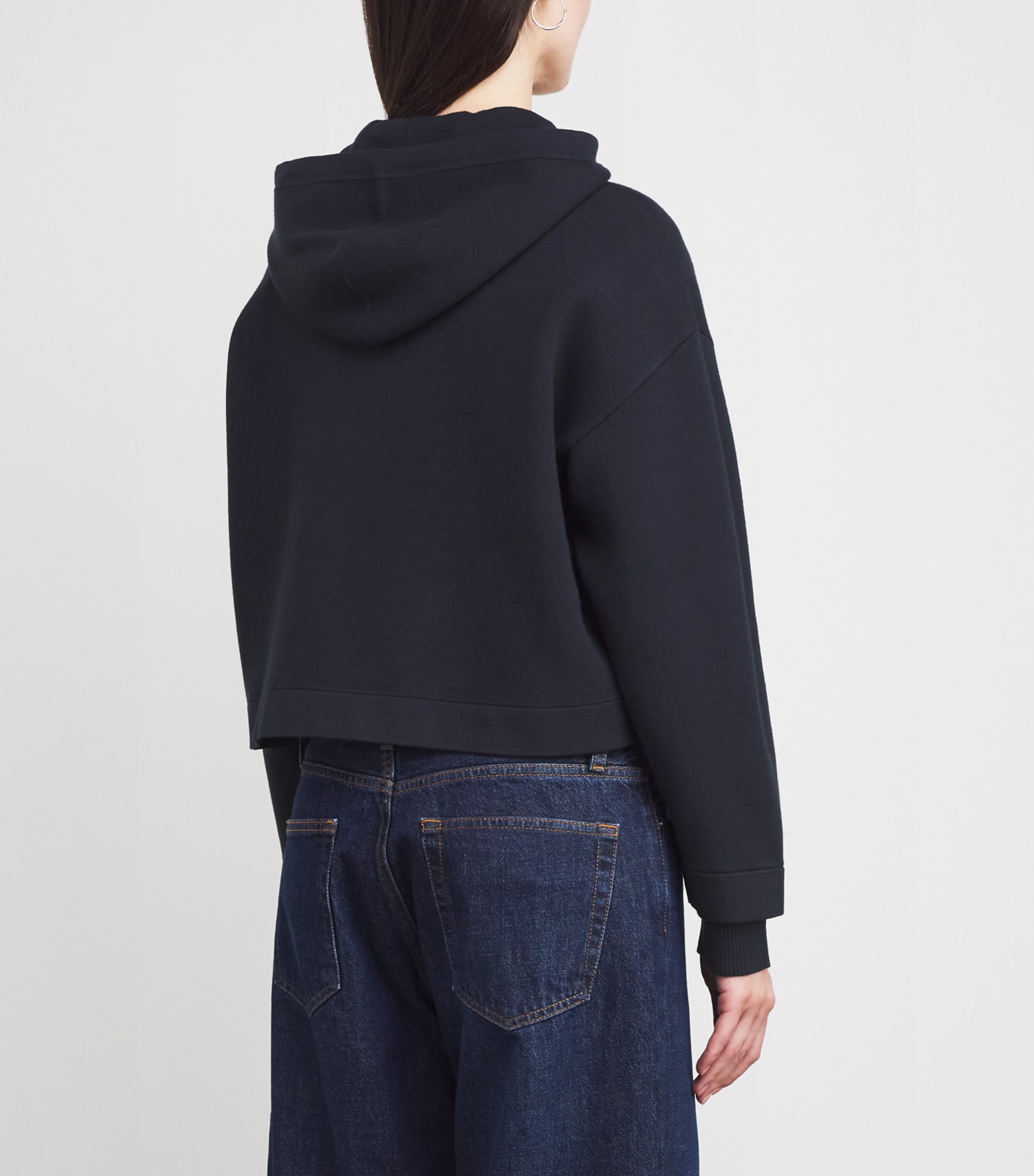 Sandro Paris Womens Zip-Up Hoodie Navy Blue Image 4