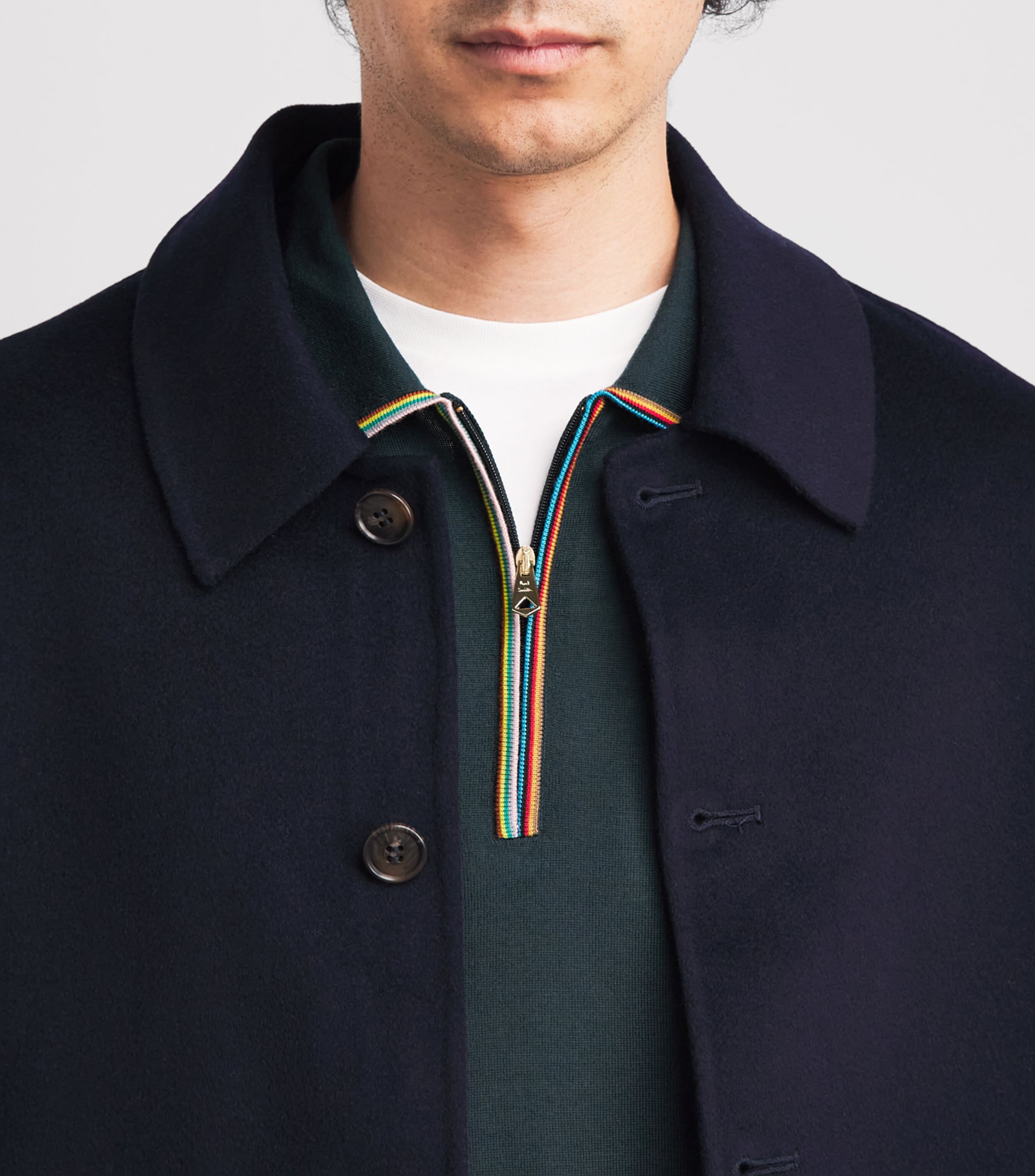 Paul Smith Mens Merino Wool Quarter-Zip Sweater Image 3