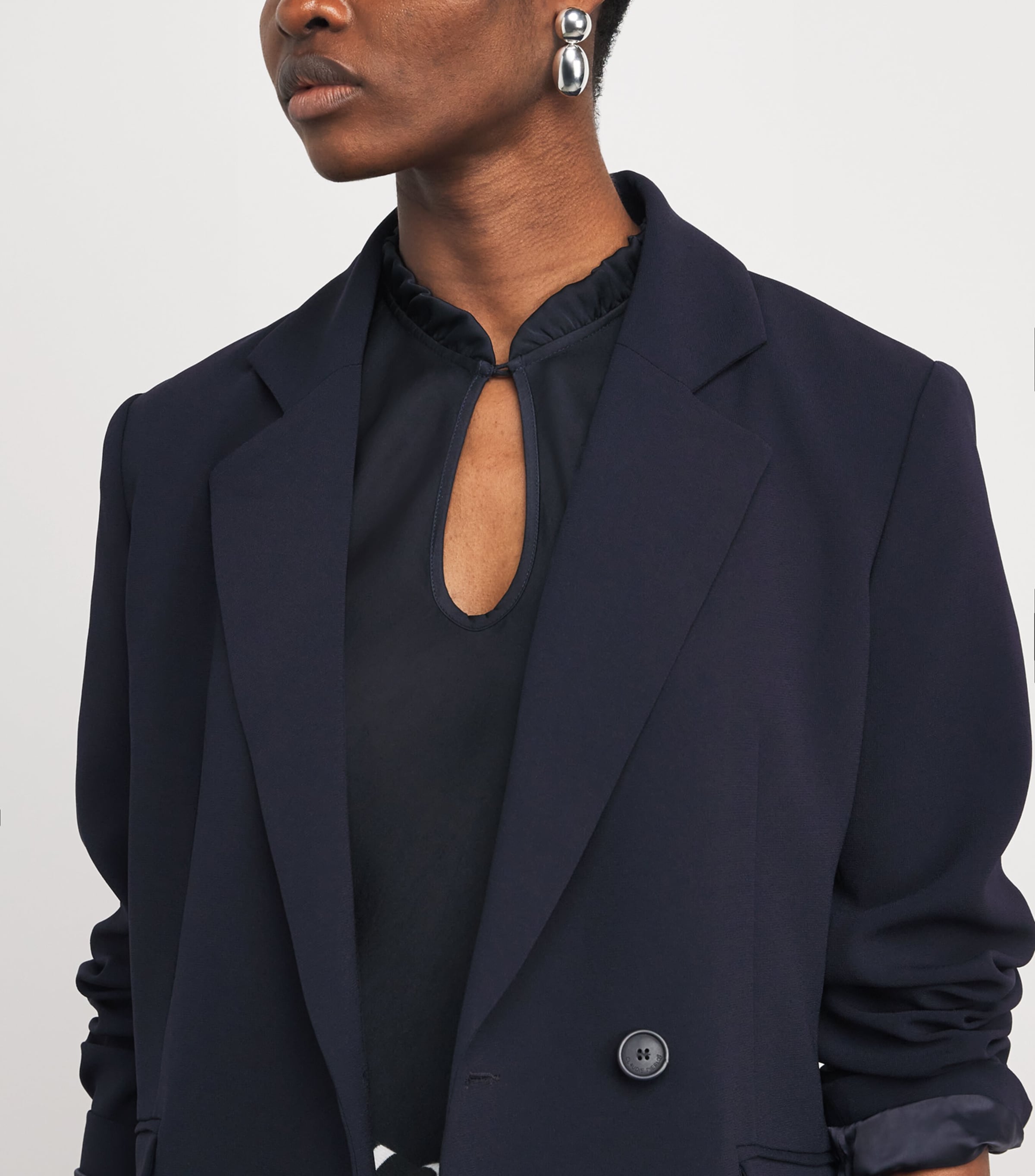 Claudie Pierlot Womens Double-Breasted Blazer Navy Image 3