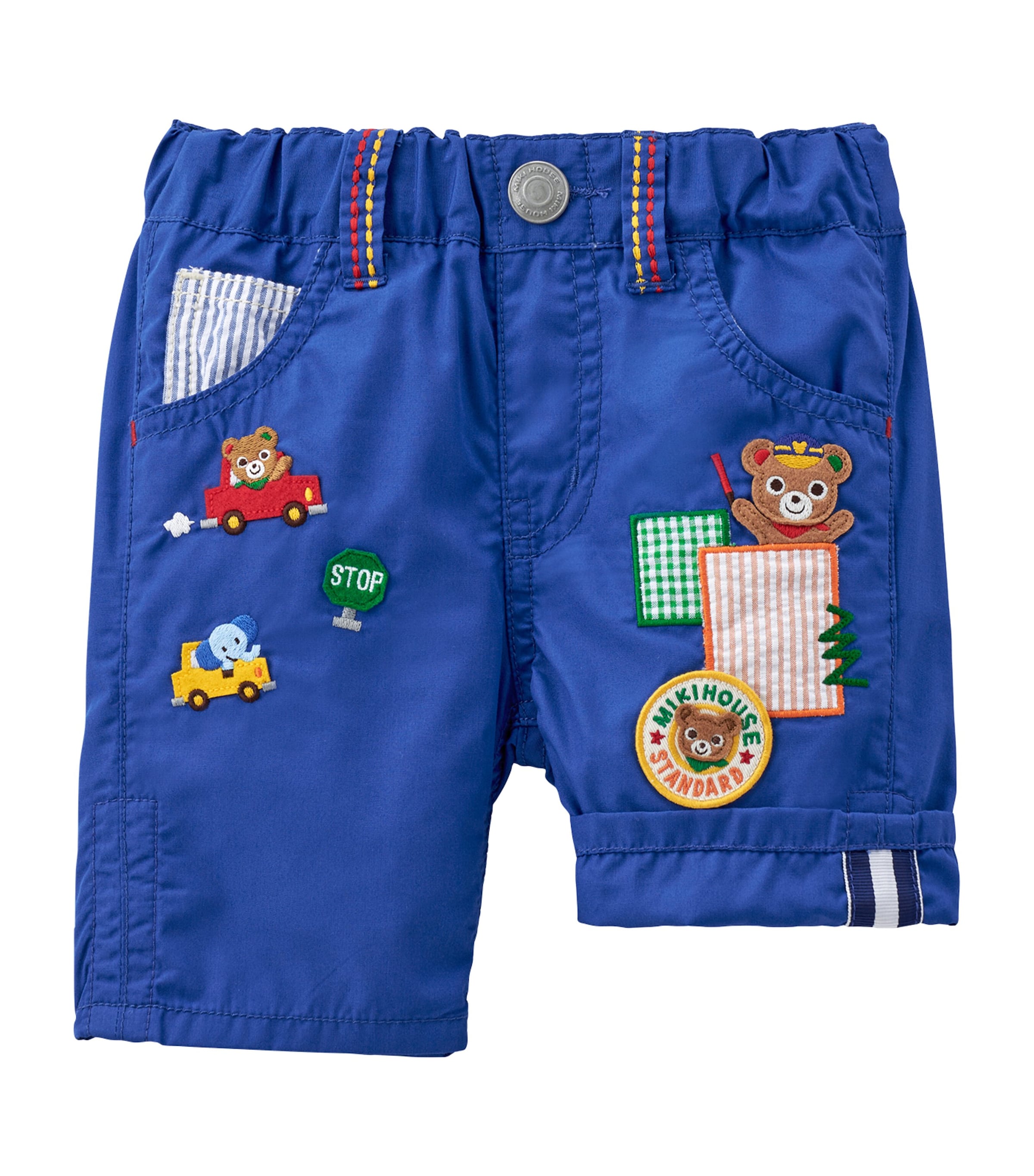 Miki House Kids' Appliquéd Shorts In Blue