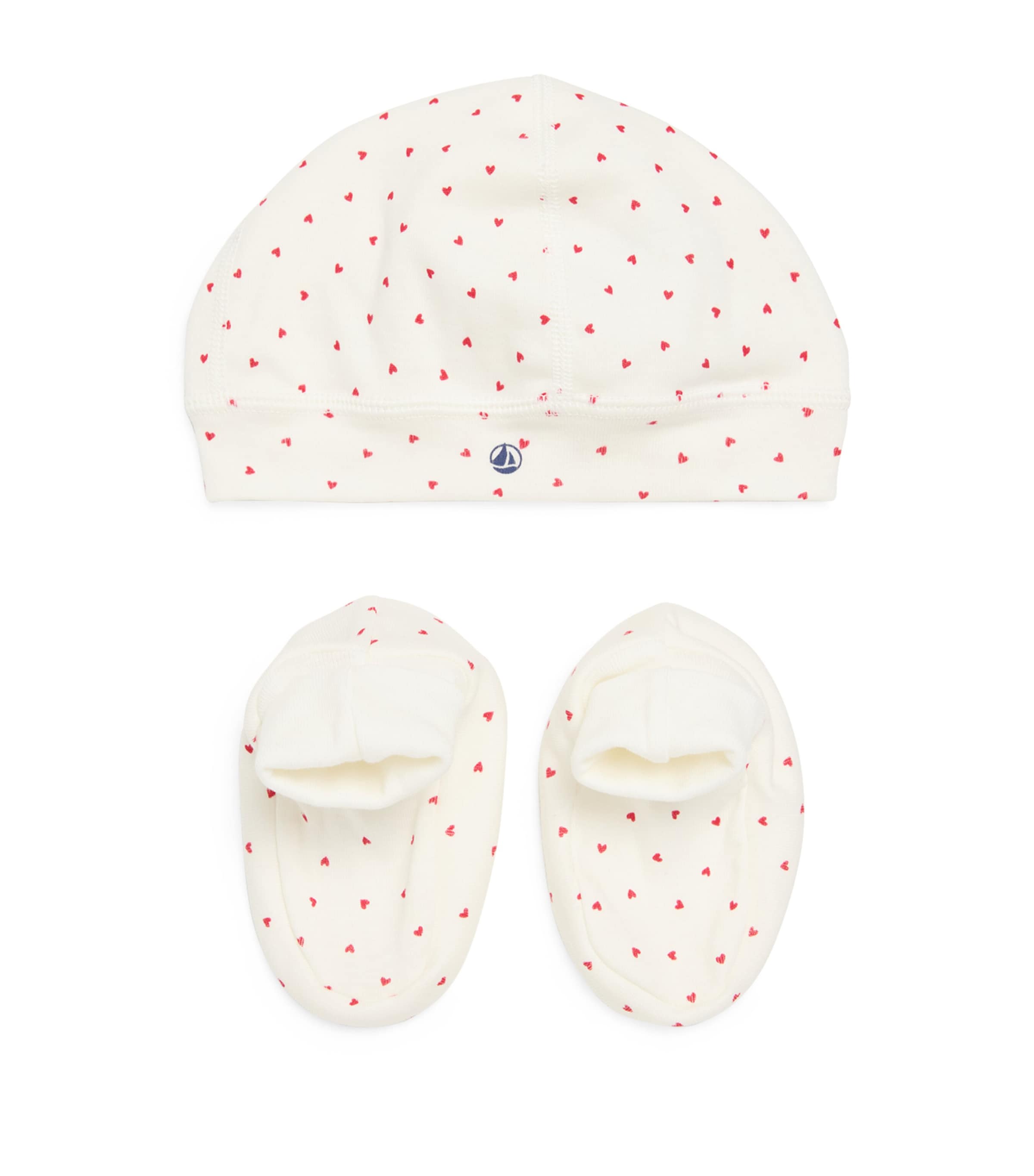 Heart Print Hat and Booties Set 0VARIANTE 1 Image 1