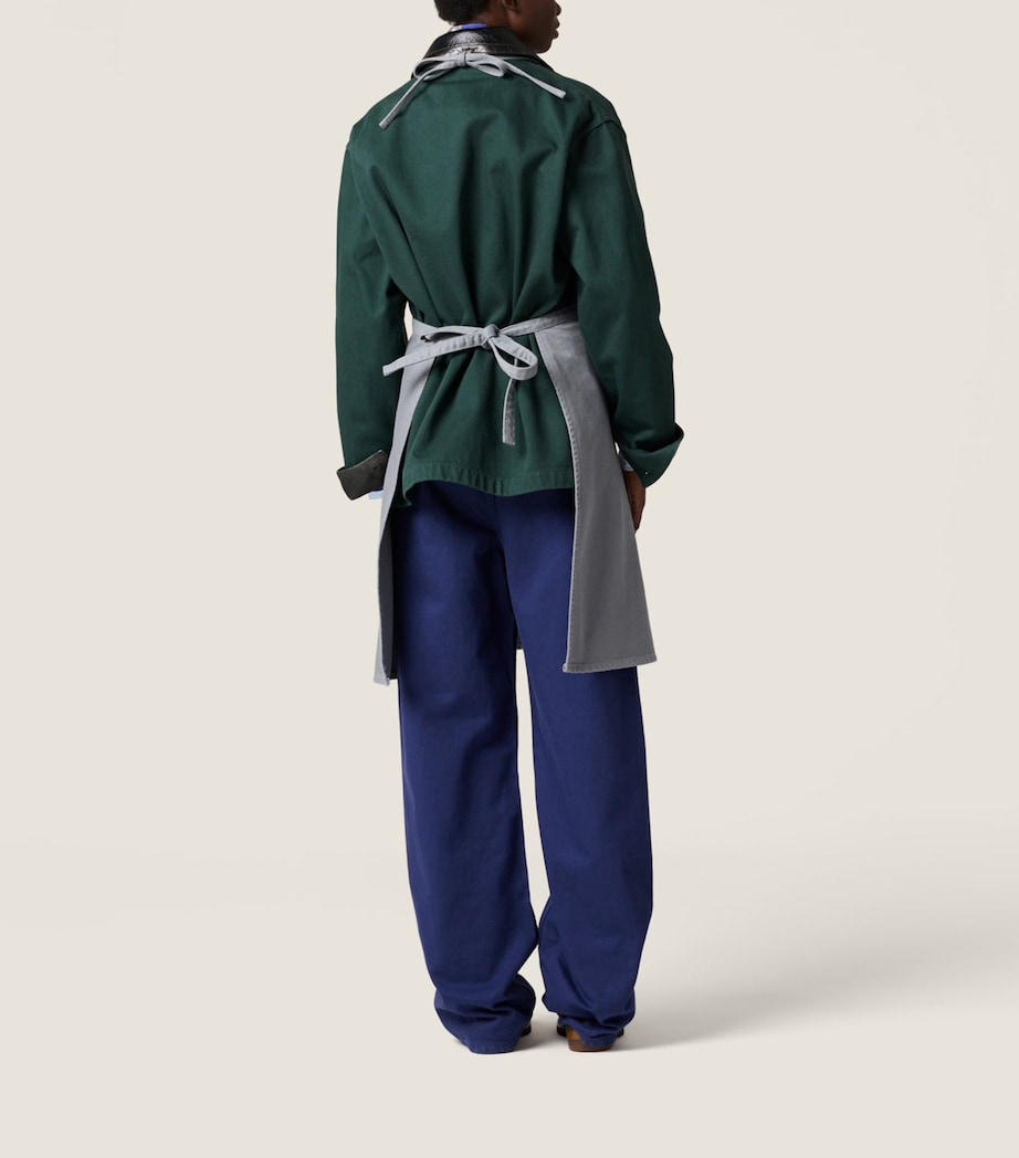 Miu Miu Womens Cotton Gabardine Straight Trousers Blue Image 3