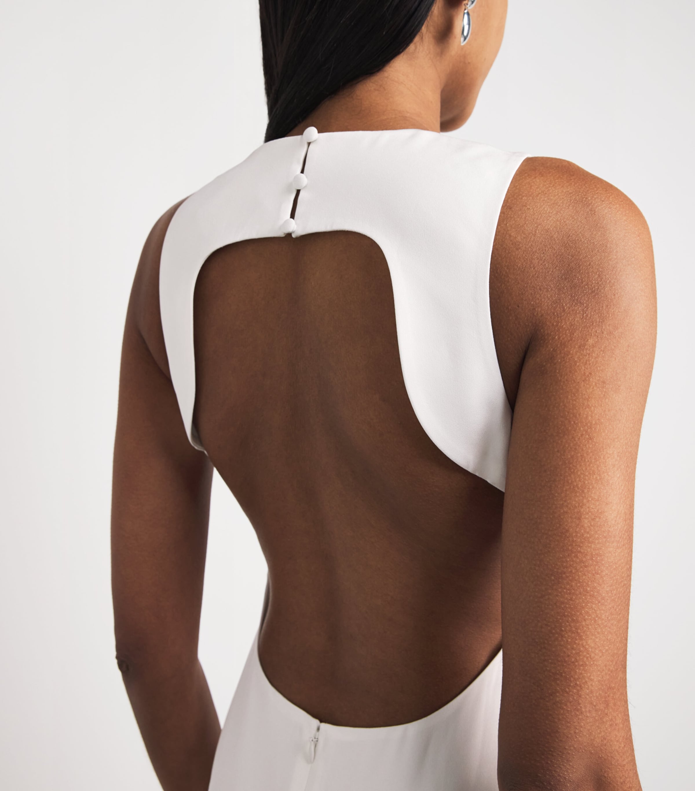 Maje Womens Backless Midi Dress White Image 5