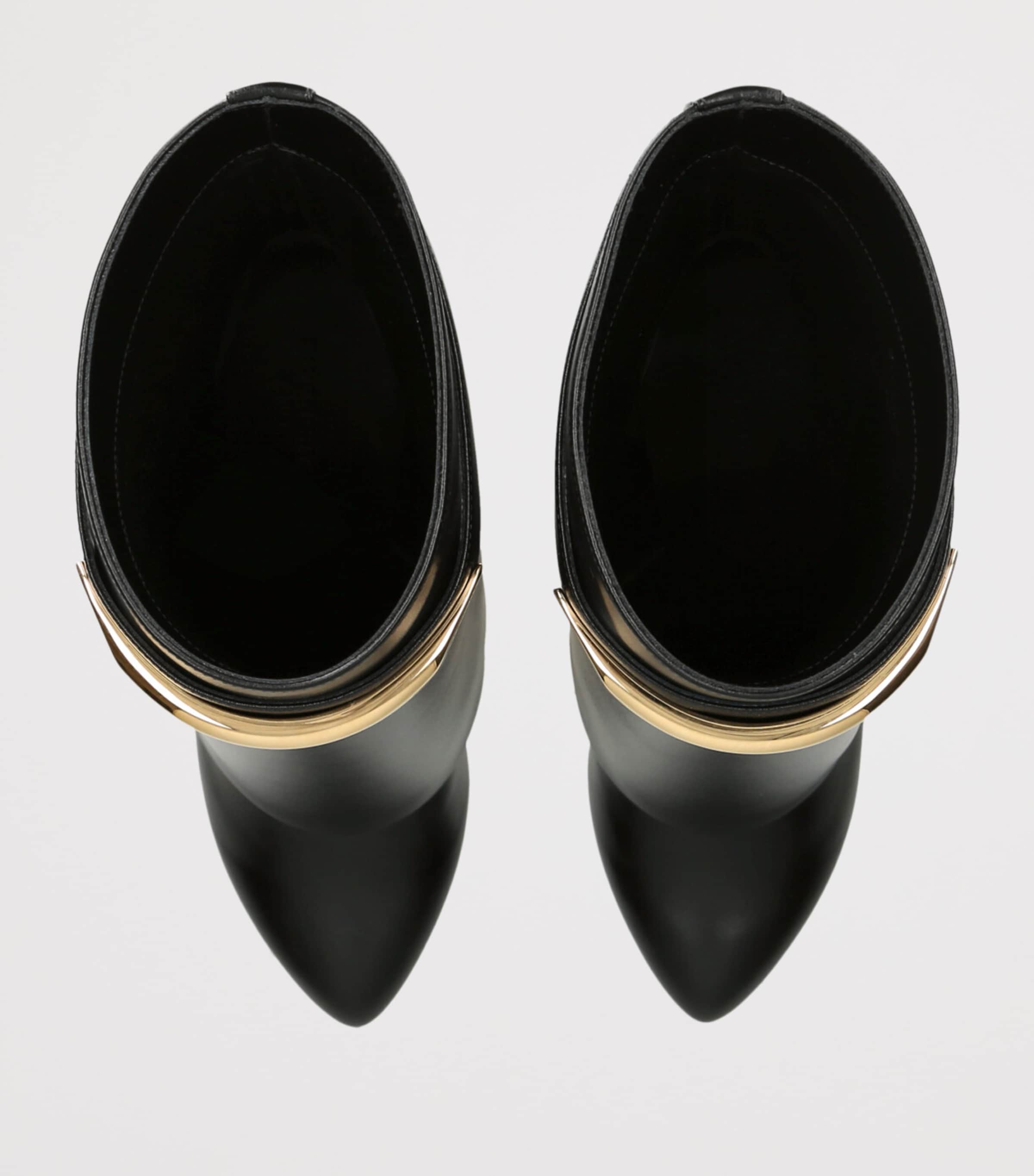 Leather Shark Ankle Boots 95 BLACK Image 4